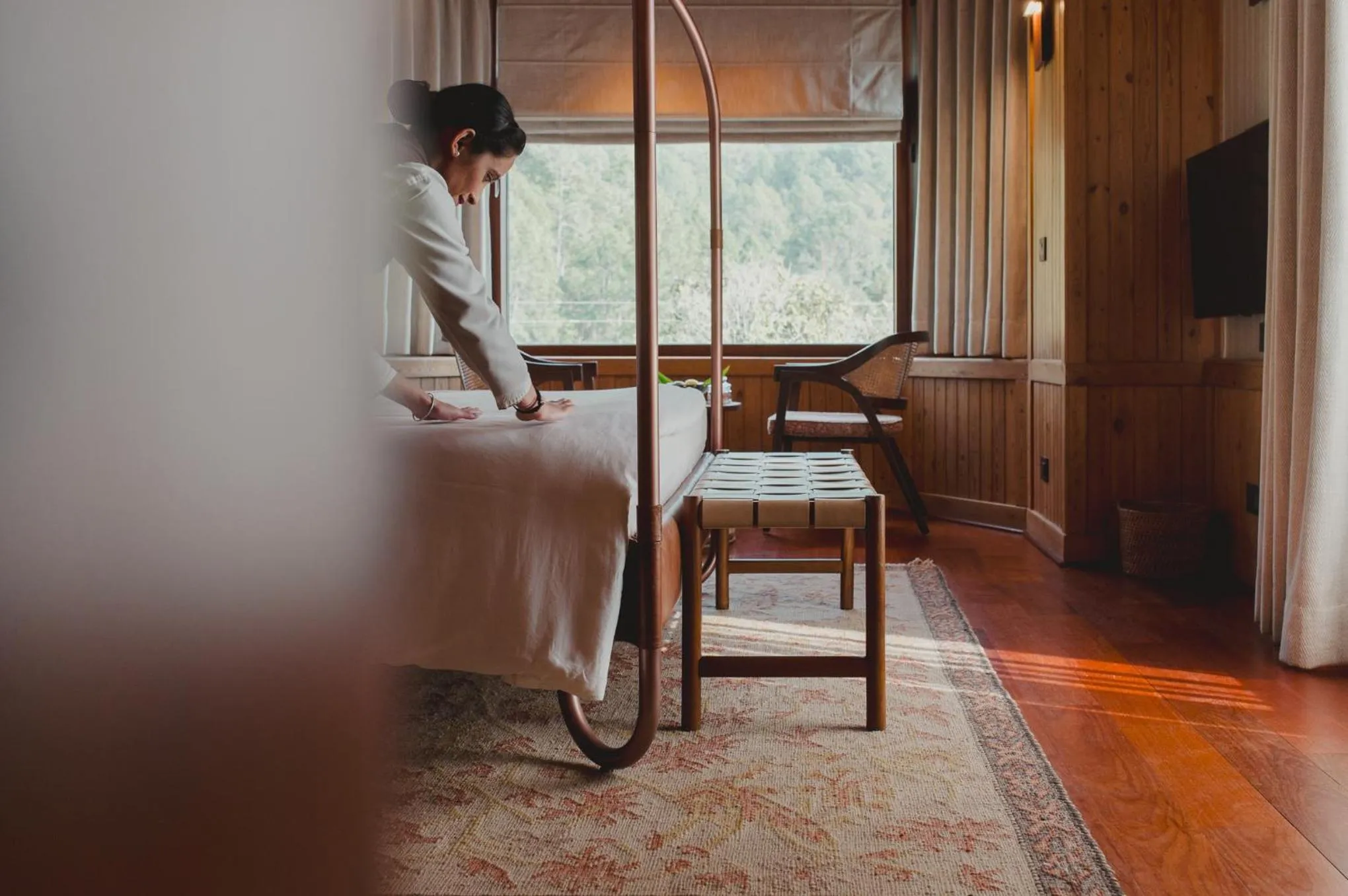 Bedroom, Bed in Brij Atmanya Bhowali, Nainital, A Luxury Mountain Escape