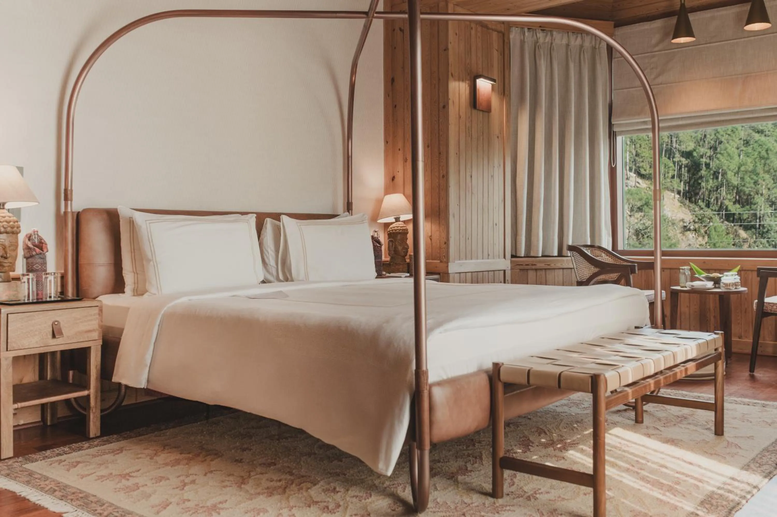 Bed in Brij Atmanya Bhowali, Nainital, A Luxury Mountain Escape