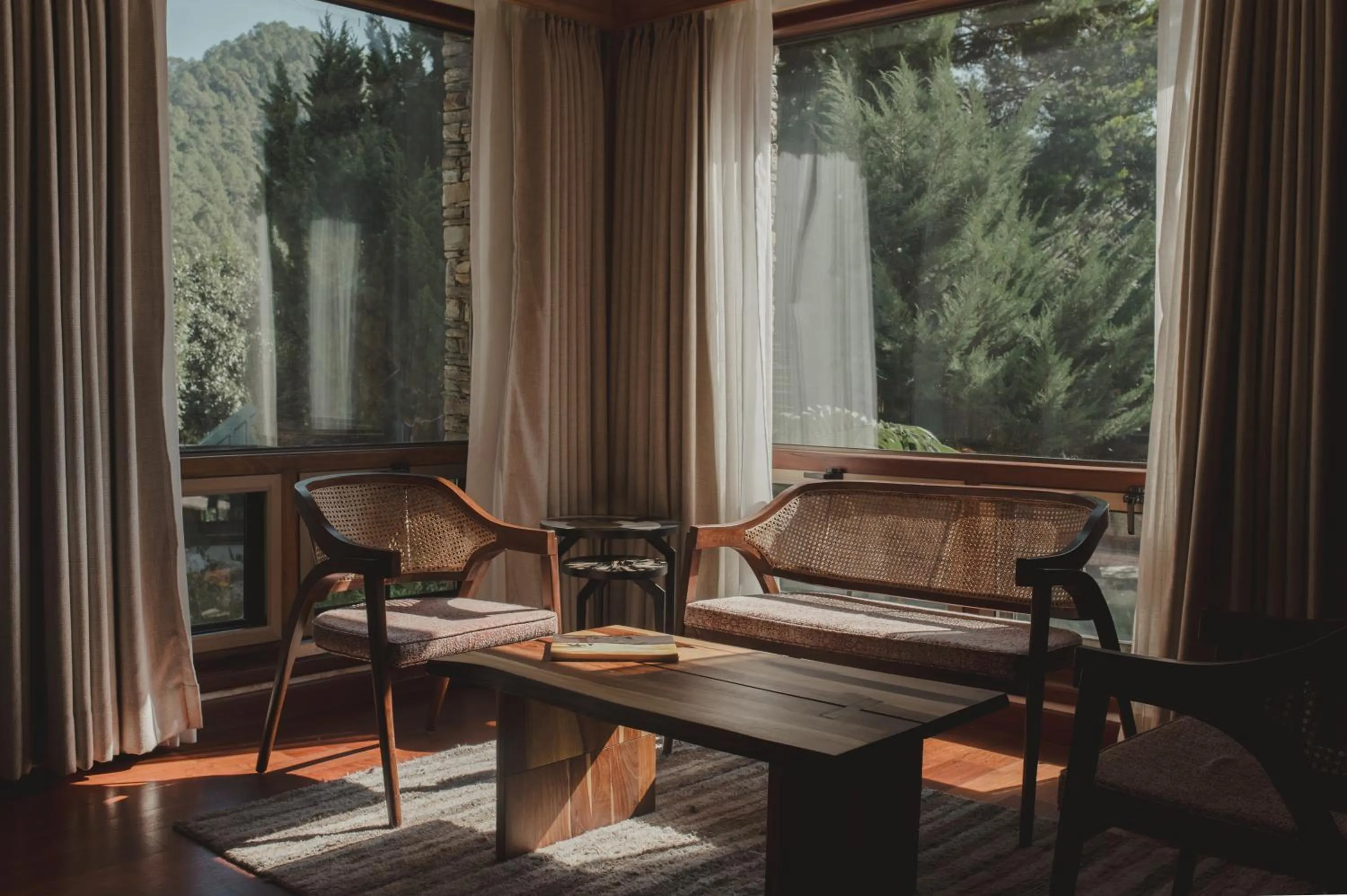 Living room in Brij Atmanya Bhowali, Nainital, A Luxury Mountain Escape