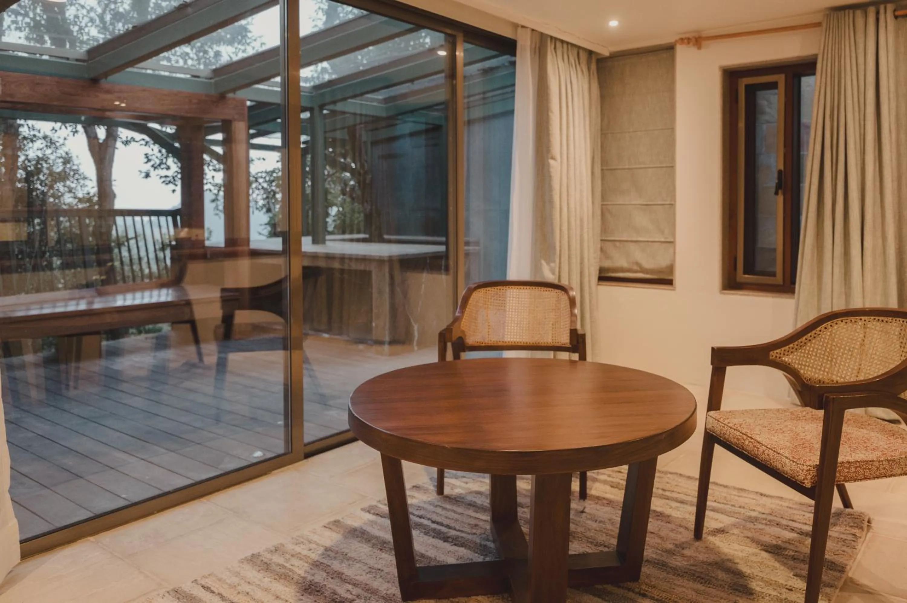 Seating area in Brij Atmanya Bhowali, Nainital, A Luxury Mountain Escape