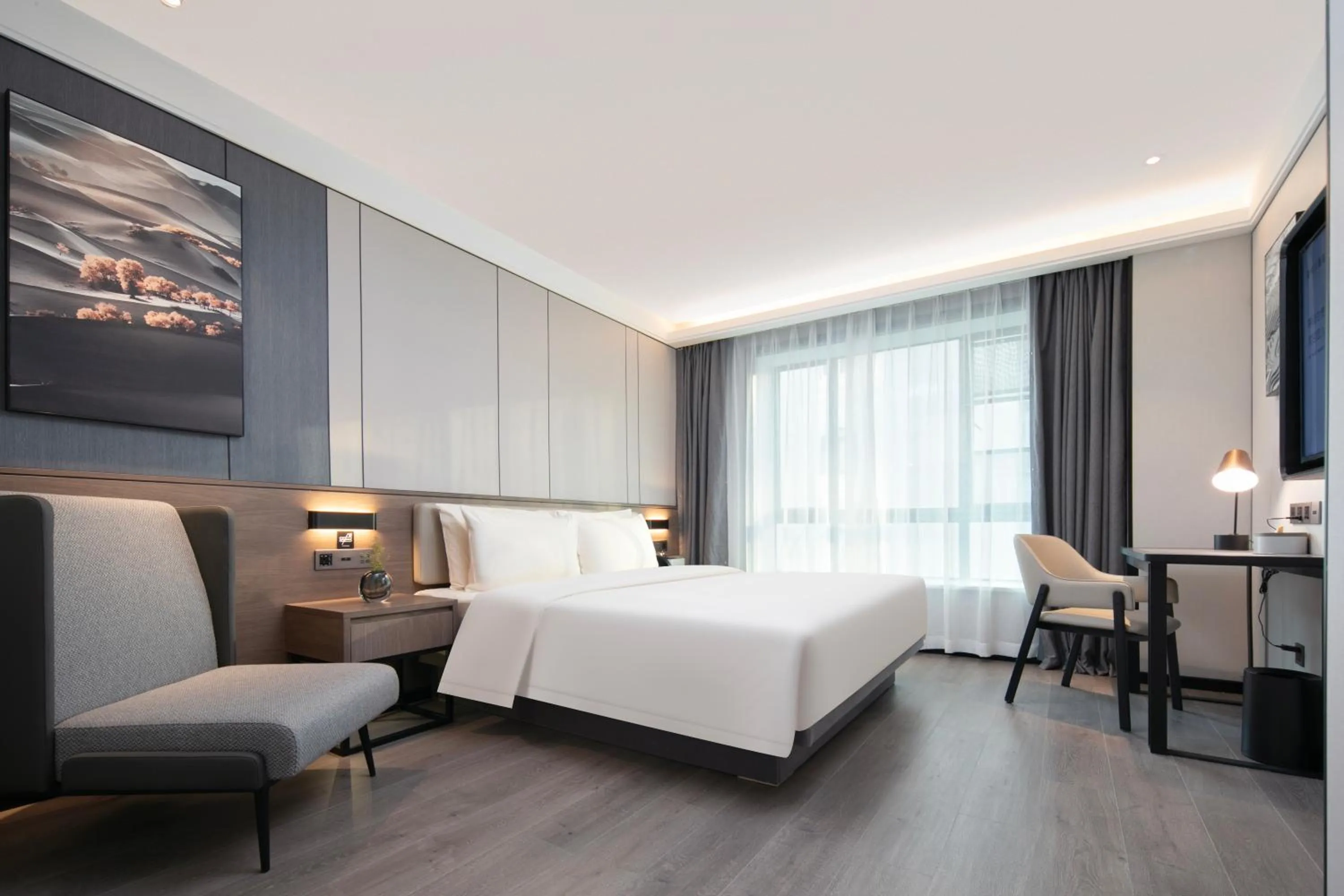 Bed in Atour X Hotel Ningbo Railway Station North Square