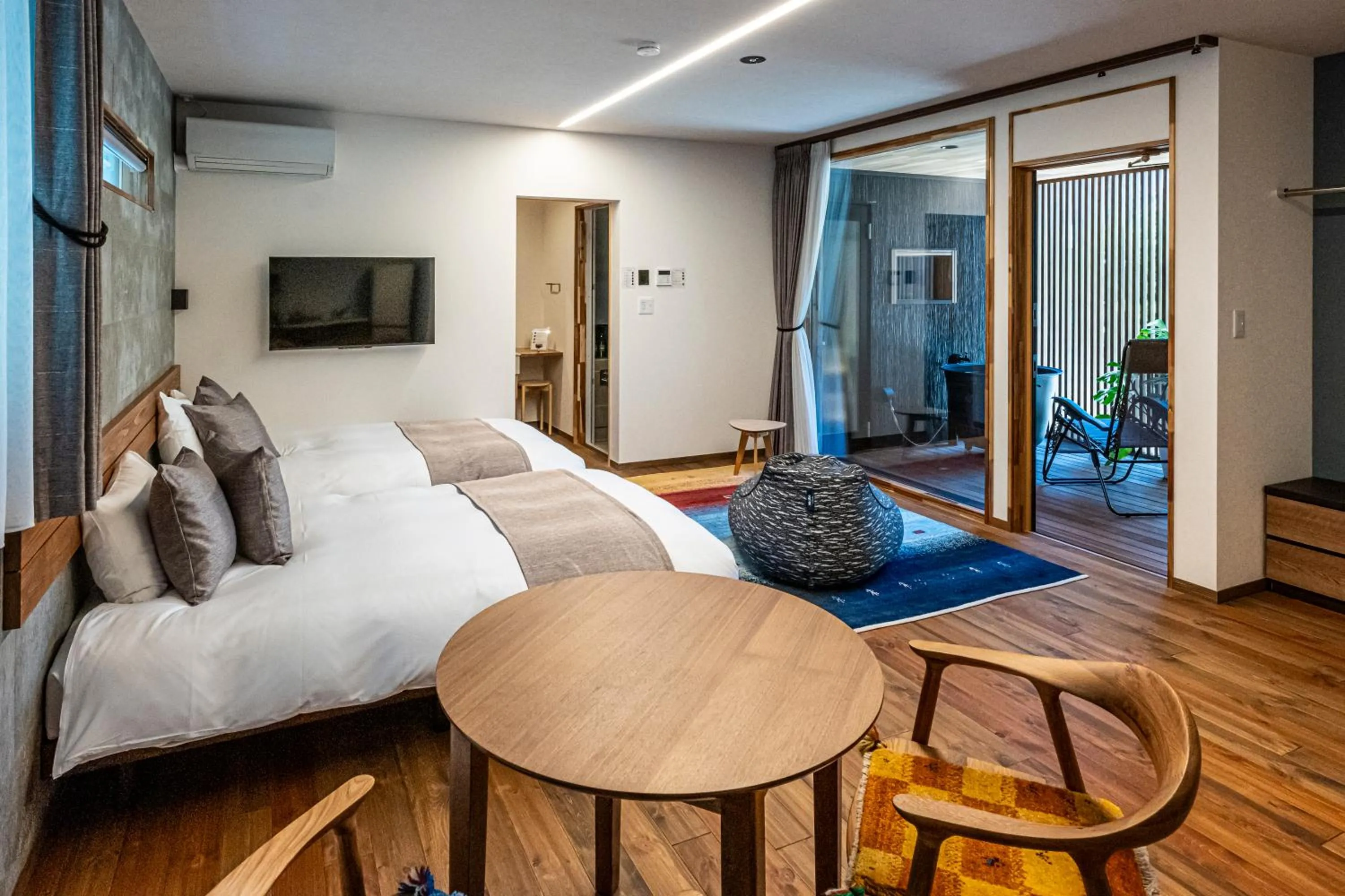 Living room in SAUNA VILLA 然