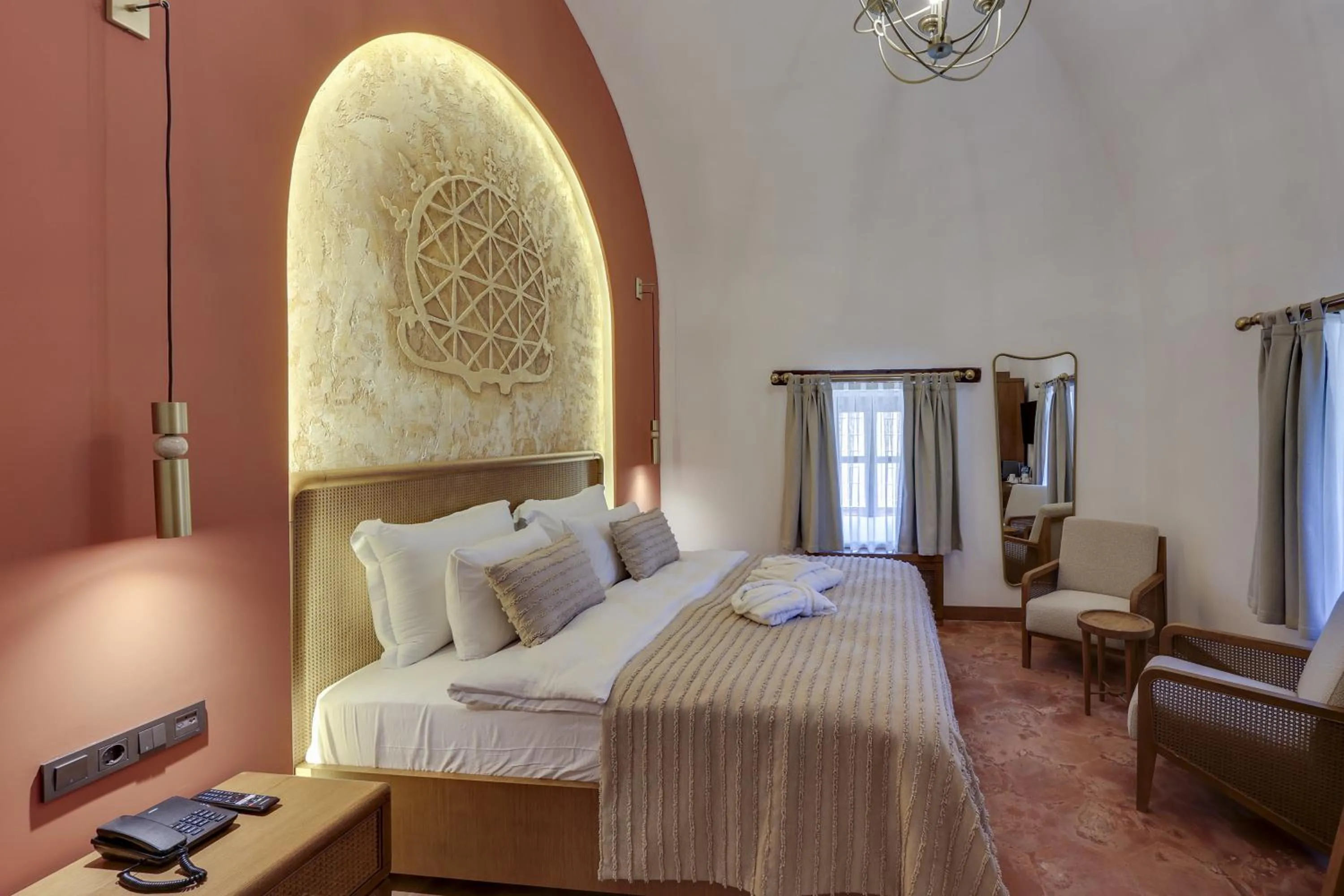 Bed in Silk Road Museum Hotel