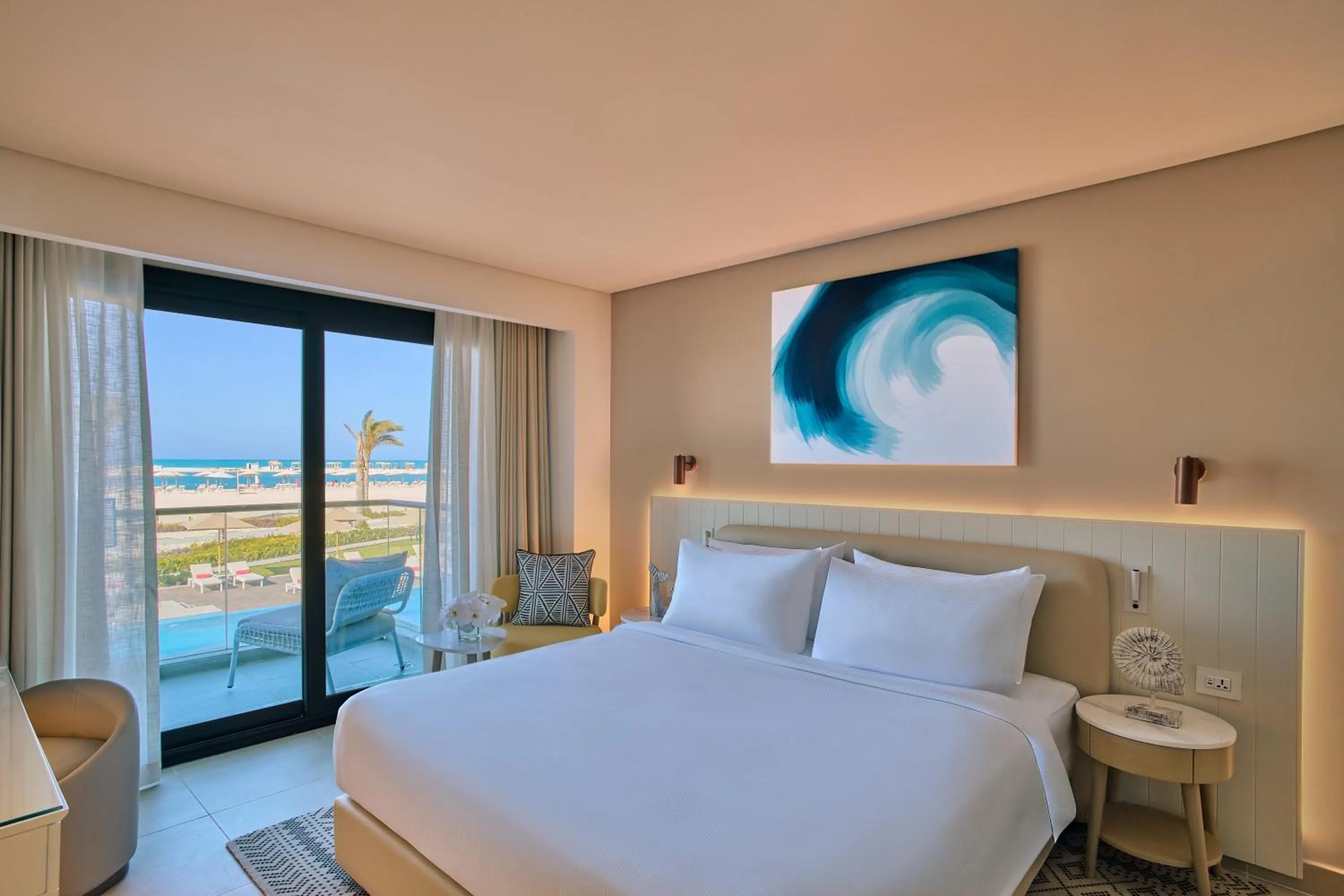 View (from property/room), Bed in Palma Bay Rotana Resort