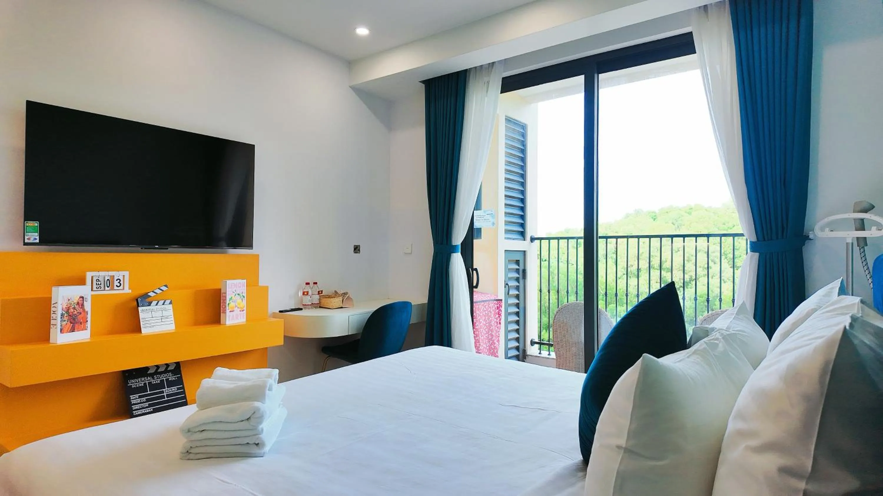 Bed in We Young Apartments by HOFs - Fireworks & Ocean view