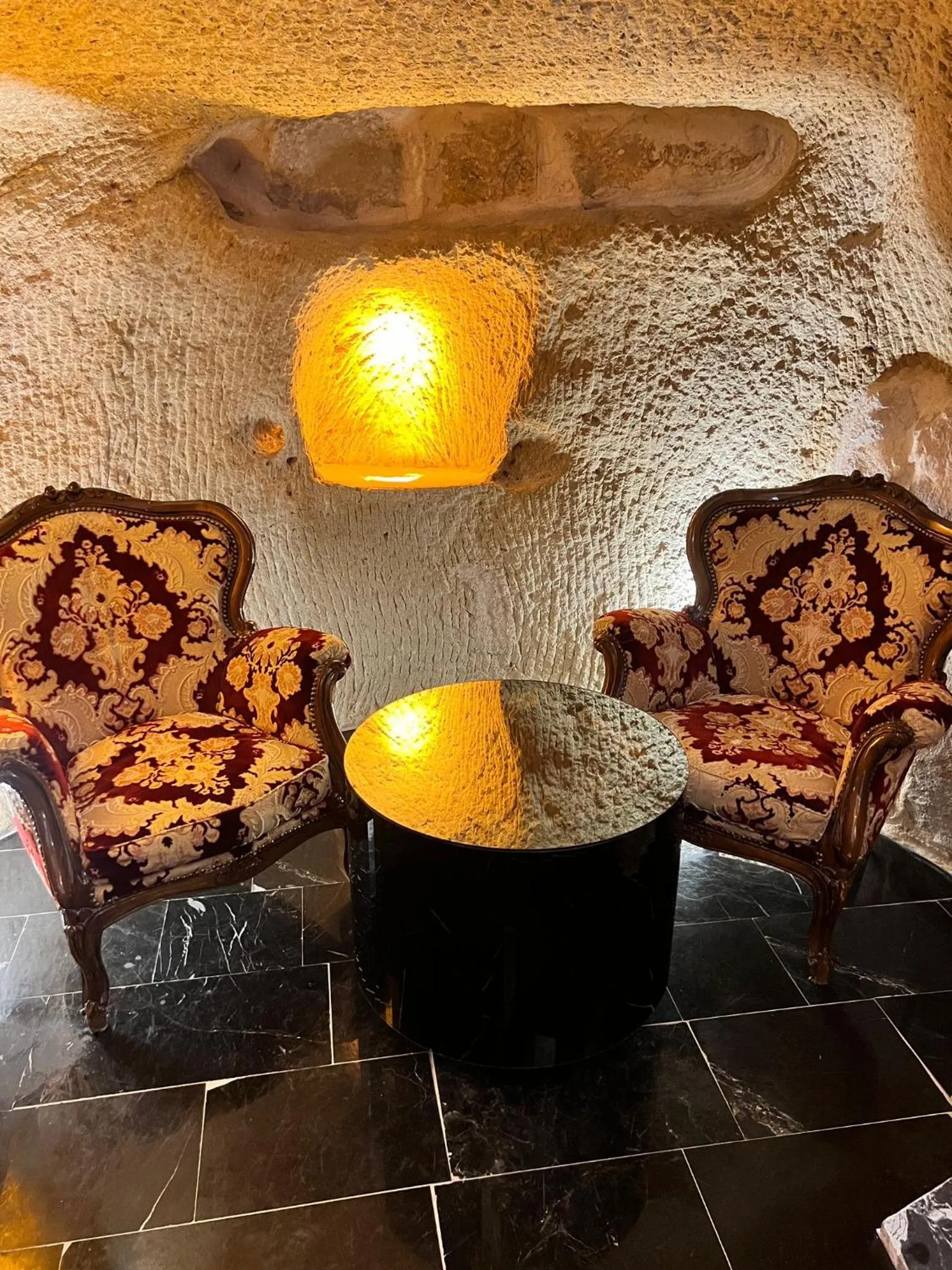 Seating area in Marbay Cave Cappadocia