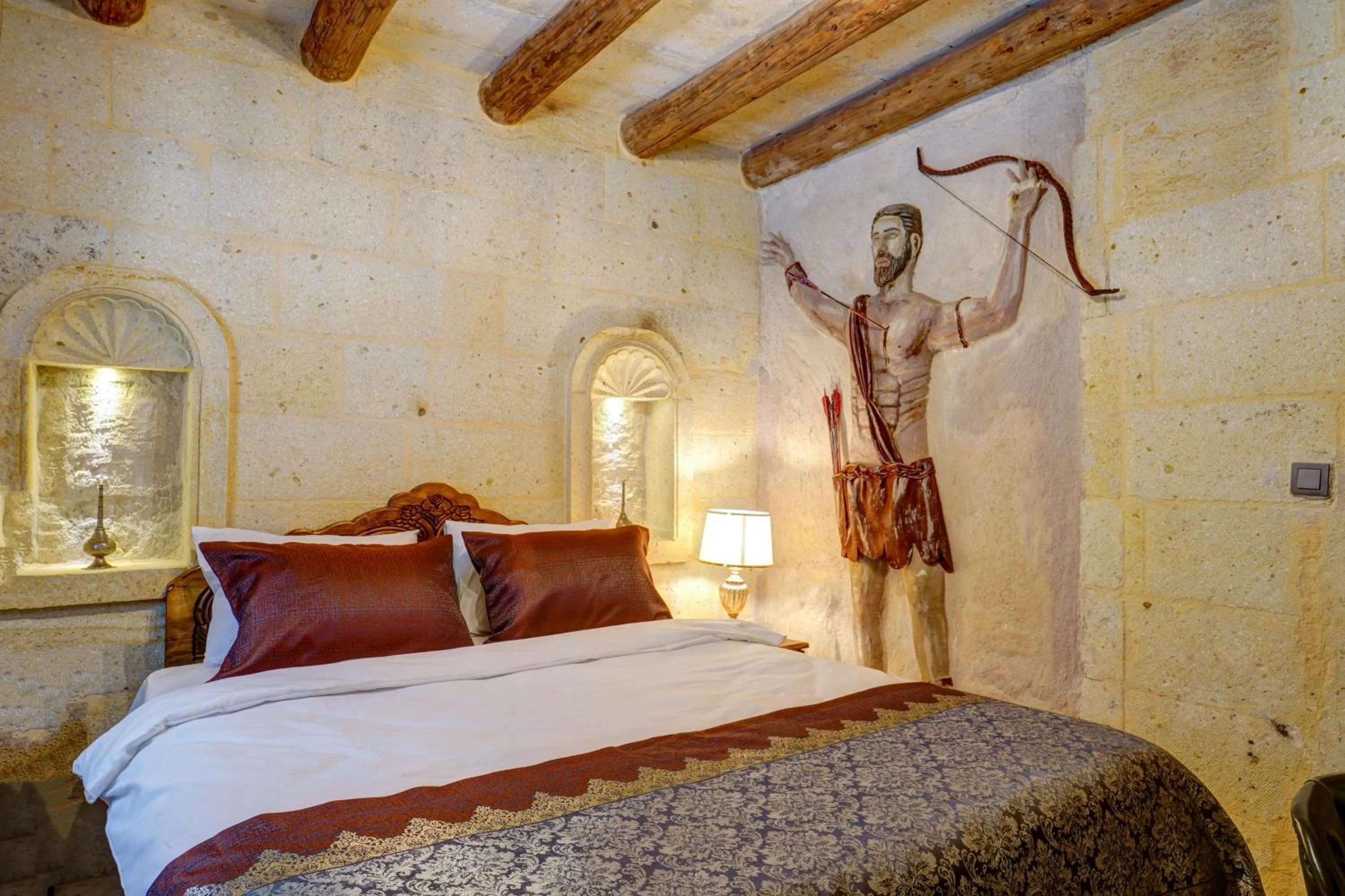 Bedroom, Bed in Marbay Cave Cappadocia