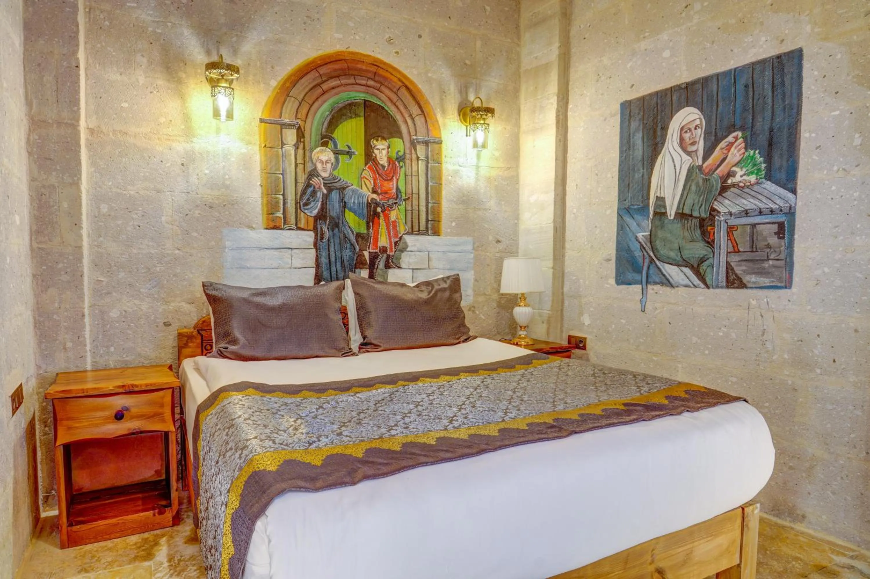 Decorative detail, Bed in Marbay Cave Cappadocia