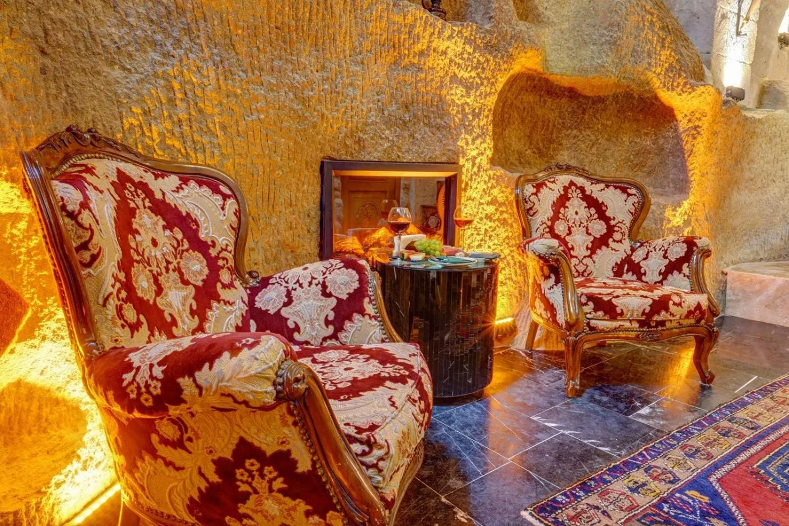 Seating area in Marbay Cave Cappadocia