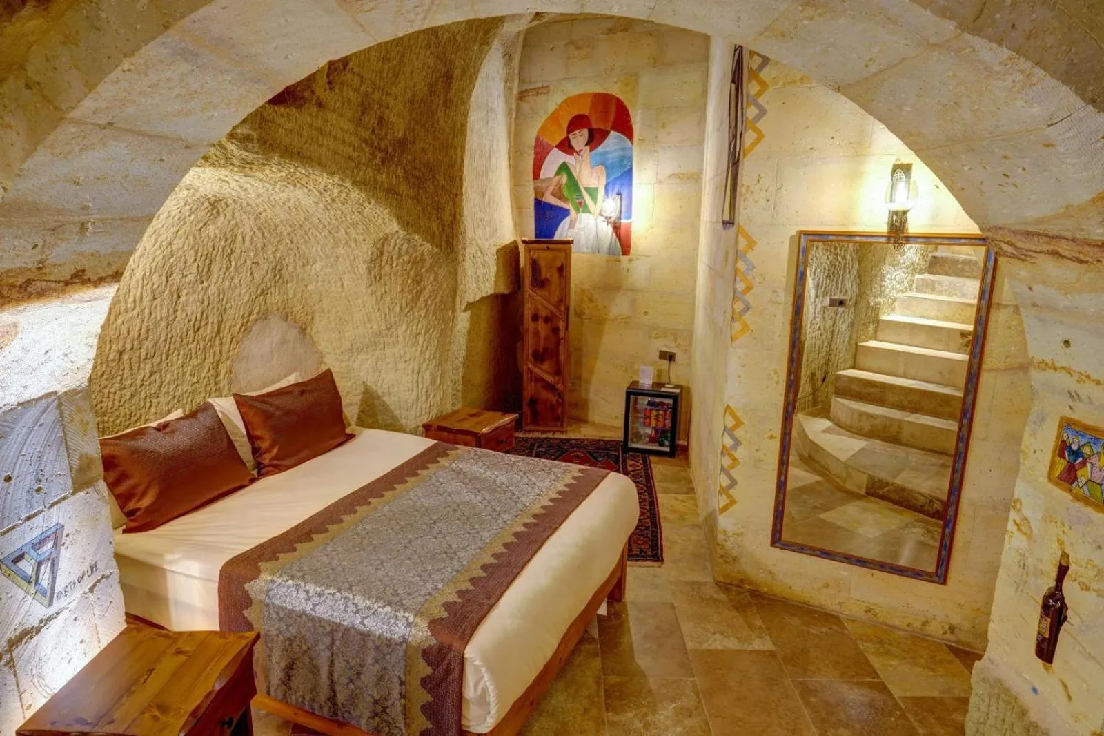 Bed in Marbay Cave Cappadocia
