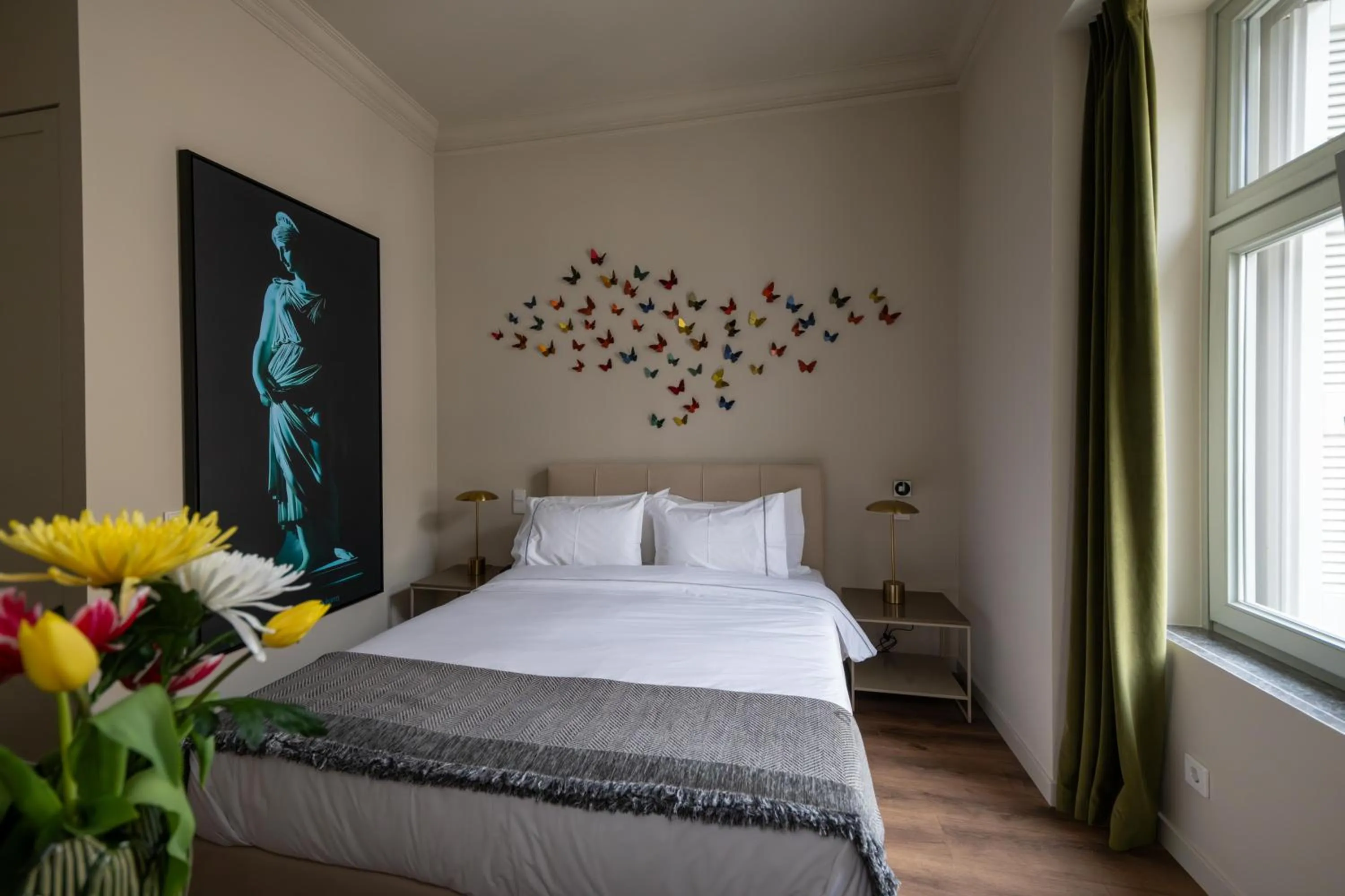 Bed in Nine Athens Hotel