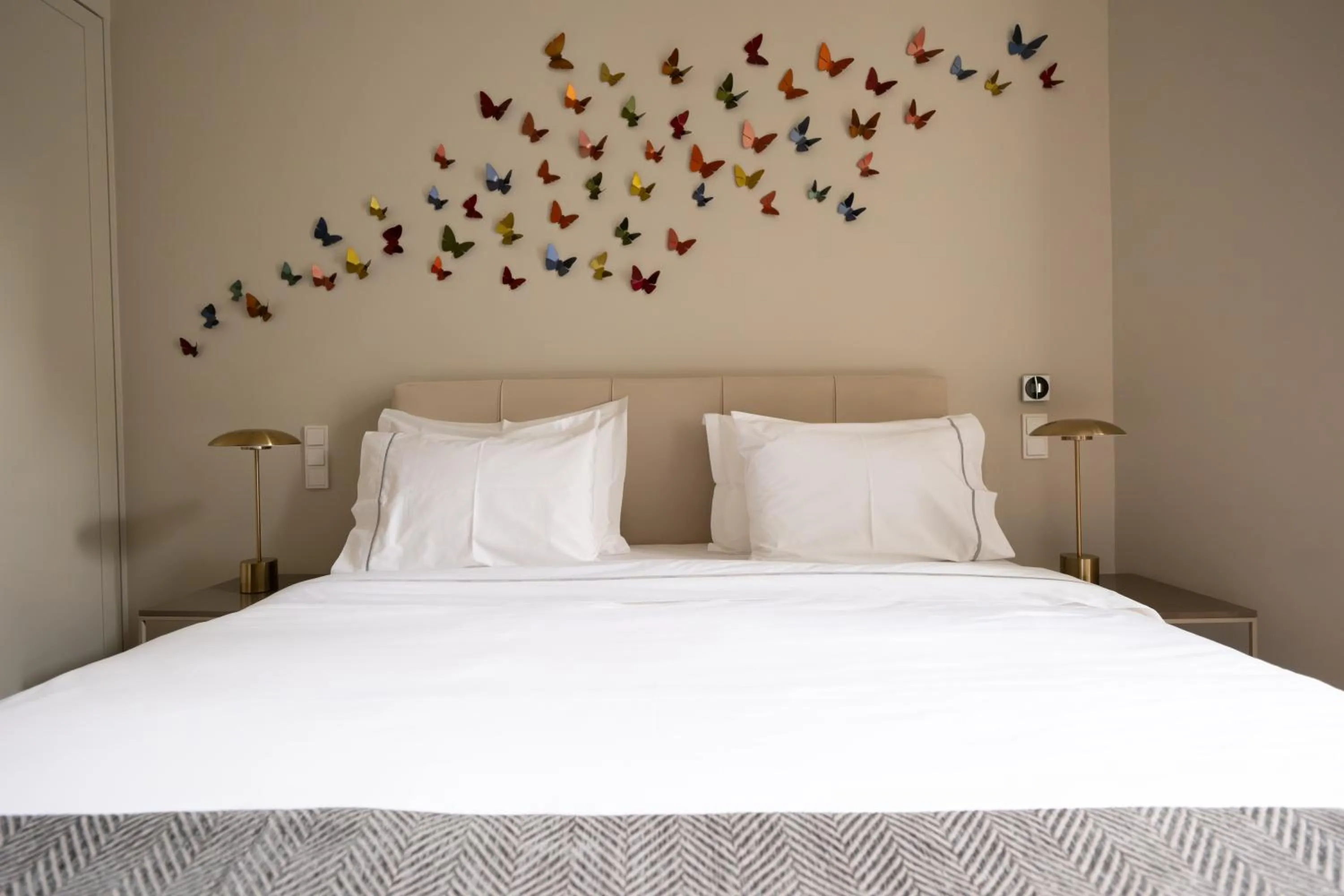 Bed in Nine Athens Hotel