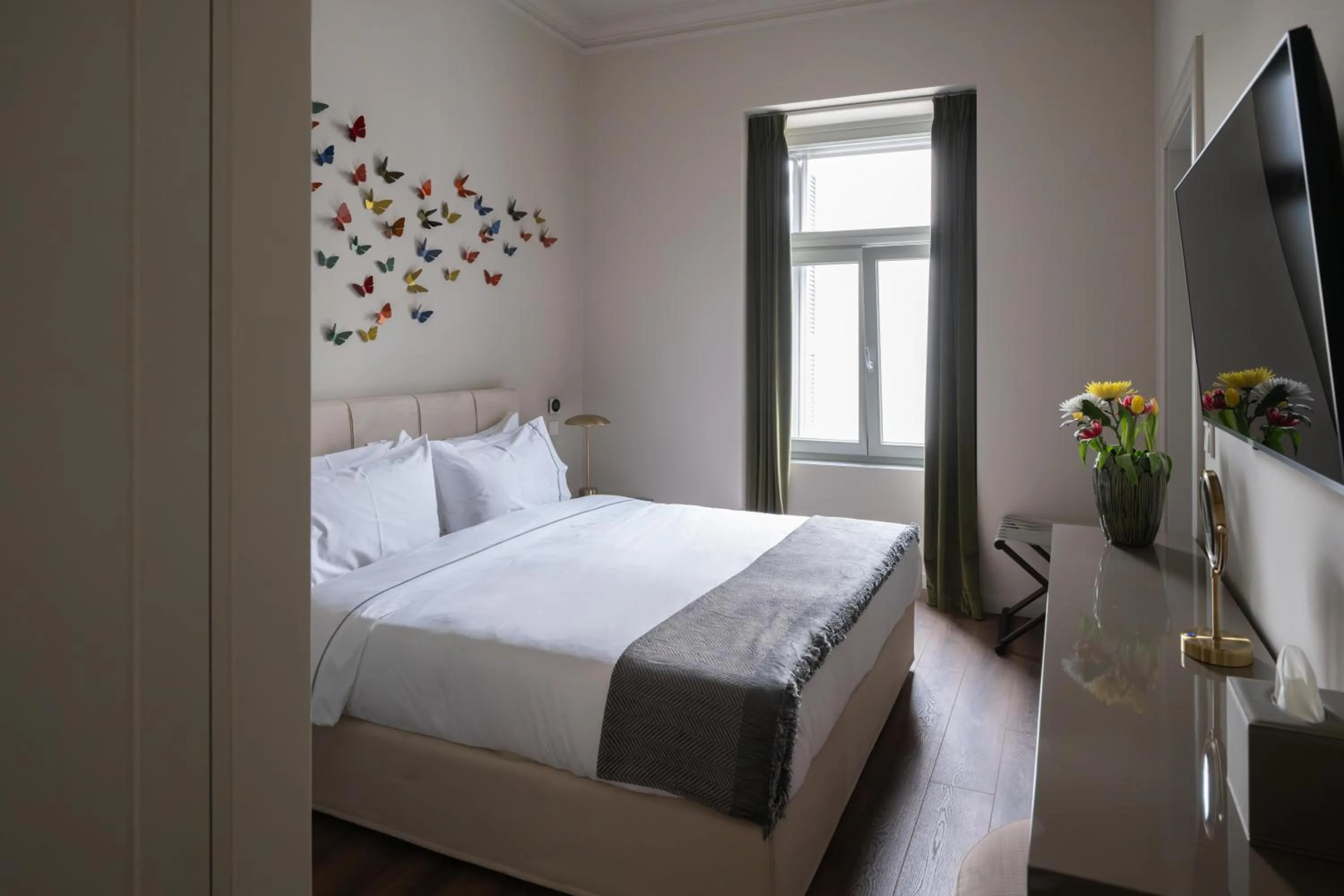 Bed in Nine Athens Hotel