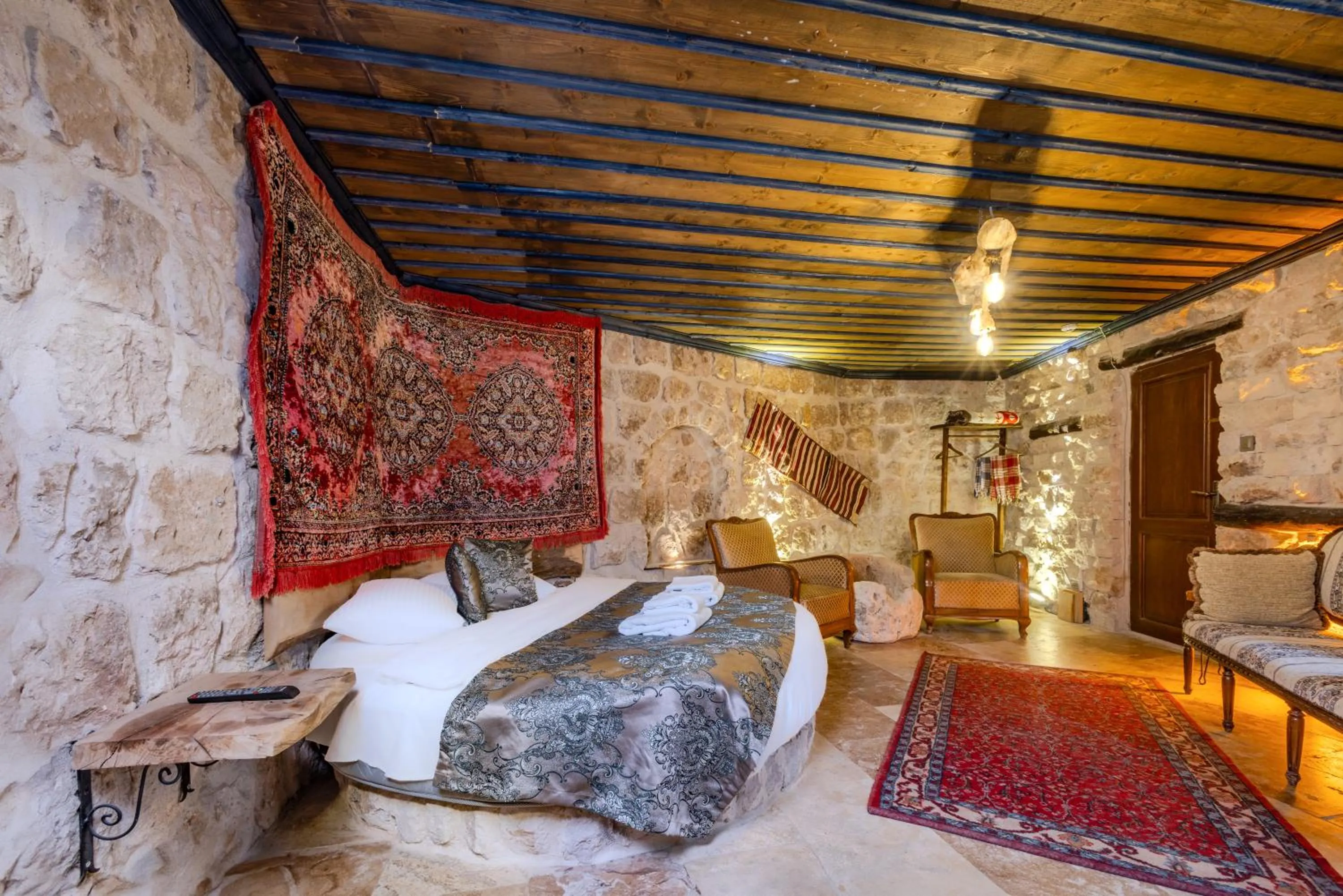 Bed in Lubberona Cave Cappadocia