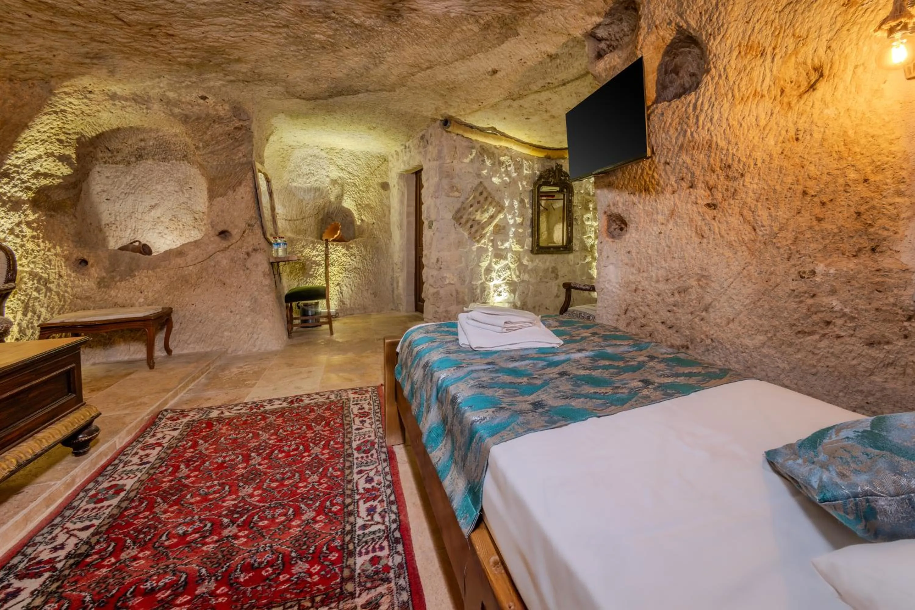 Bed in Lubberona Cave Cappadocia