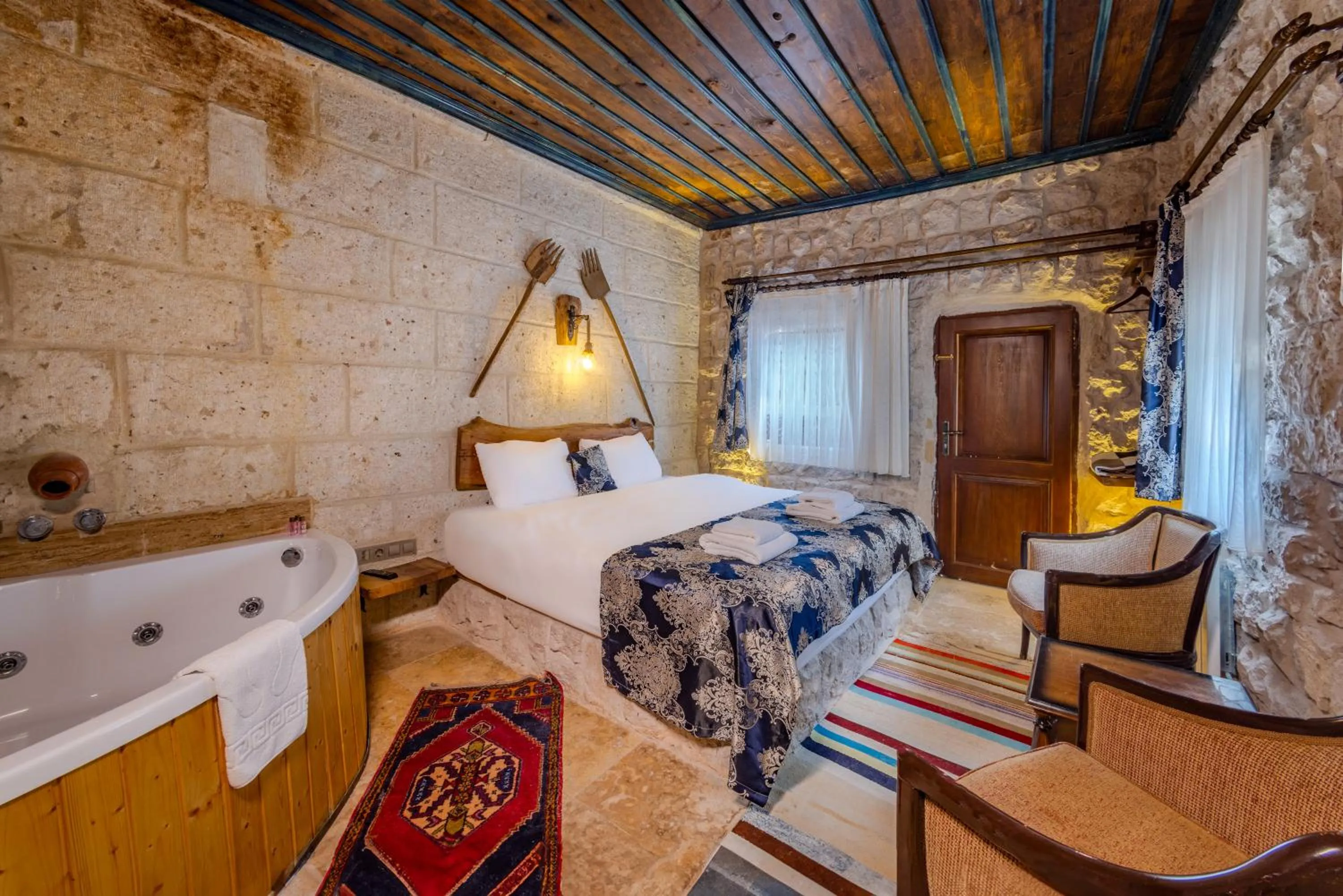 Bed in Lubberona Cave Cappadocia