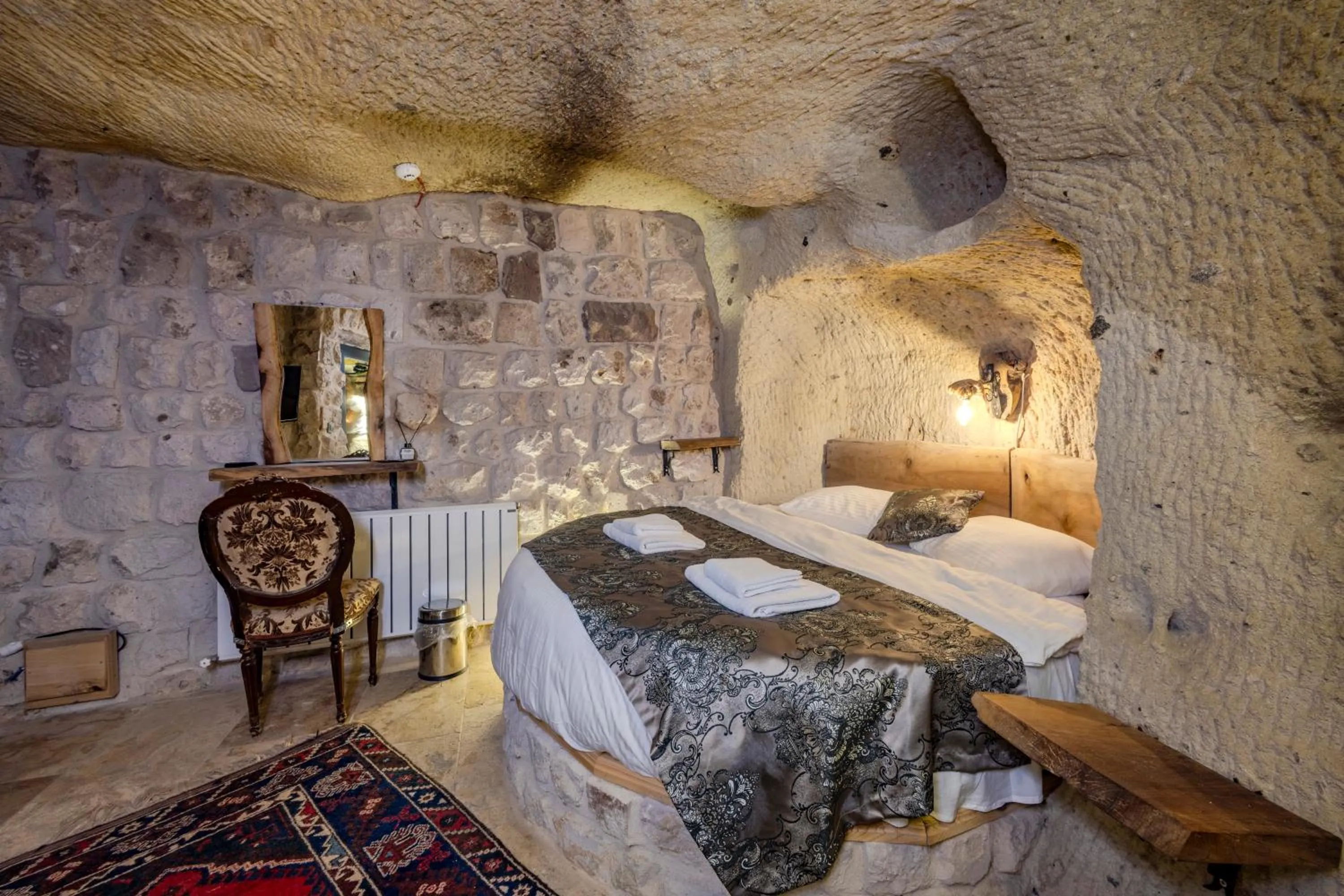Bed in Lubberona Cave Cappadocia