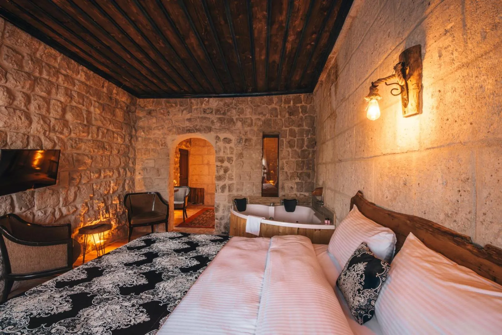 Bed in Lubberona Cave Cappadocia