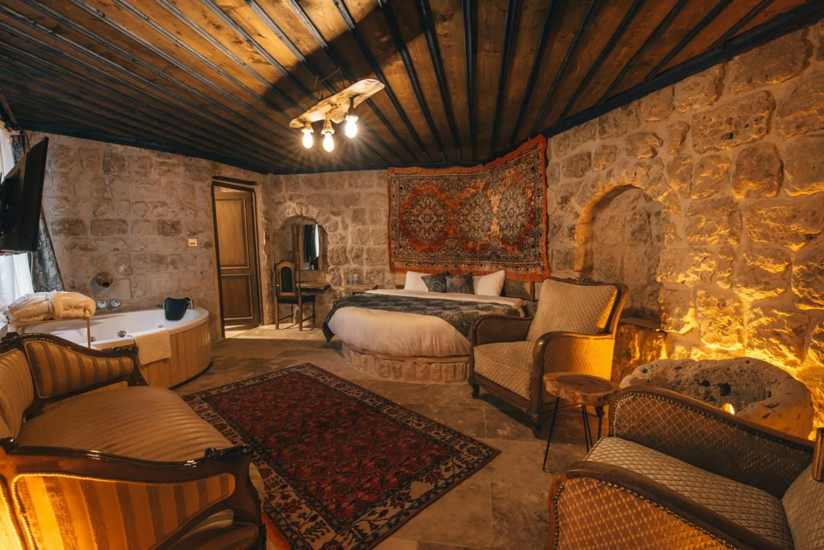 Bed in Lubberona Cave Cappadocia