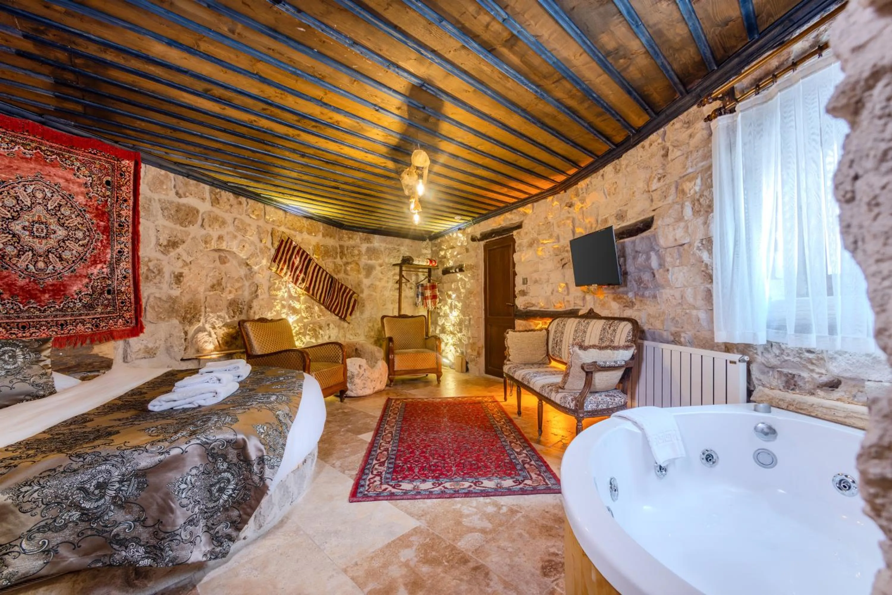 Bed in Lubberona Cave Cappadocia