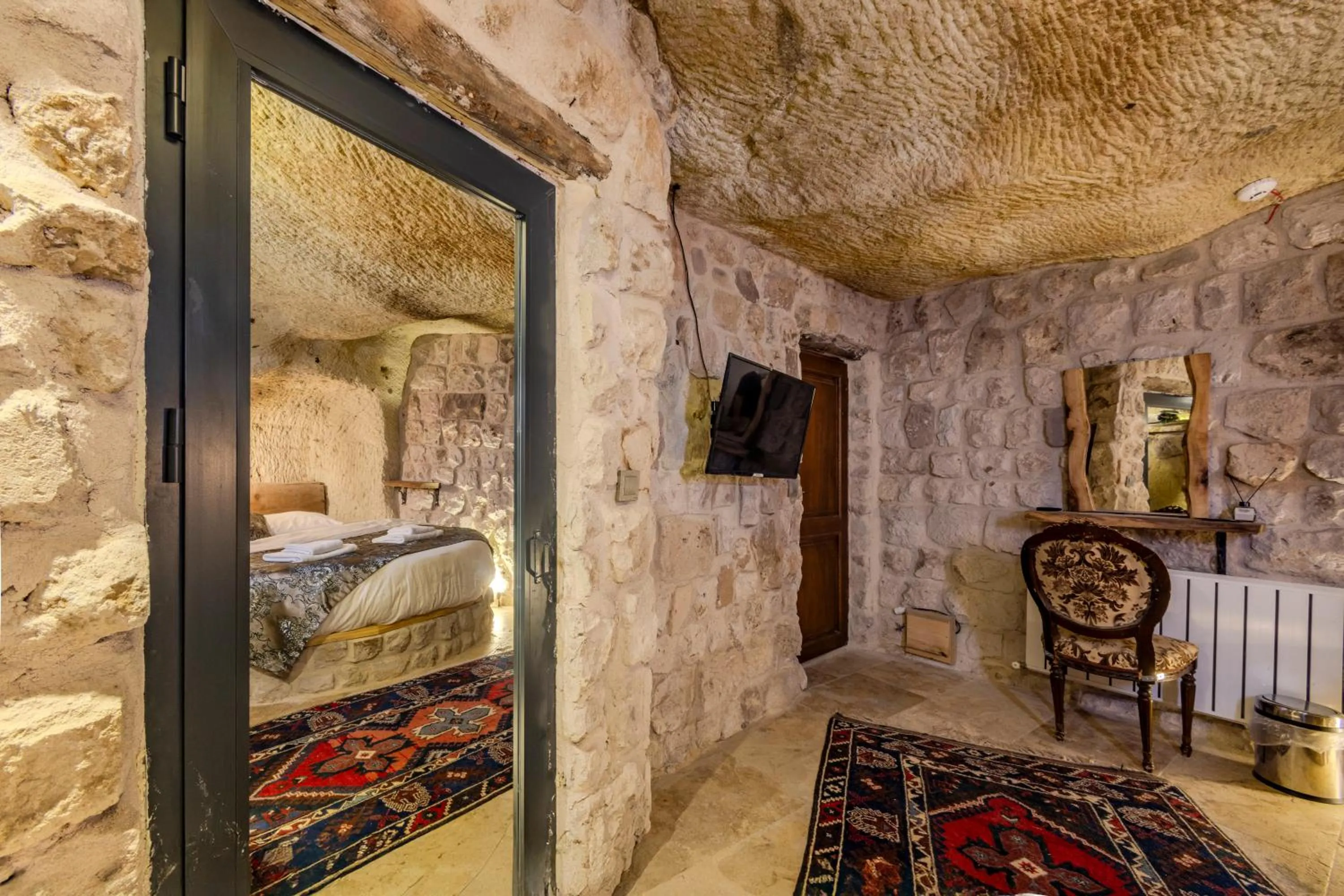 Bed in Lubberona Cave Cappadocia
