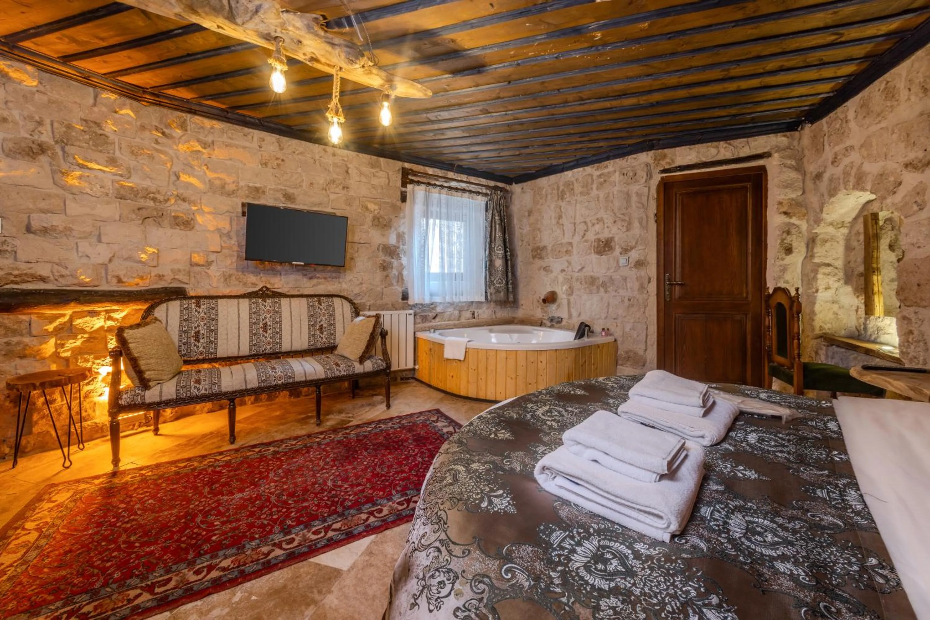 Bed in Lubberona Cave Cappadocia