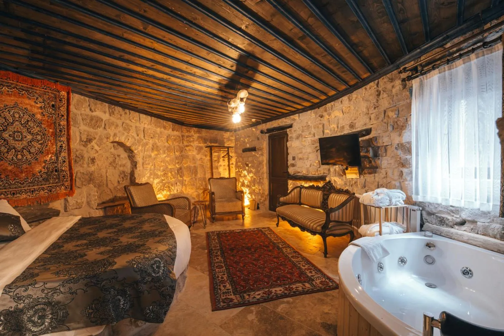 Bed in Lubberona Cave Cappadocia