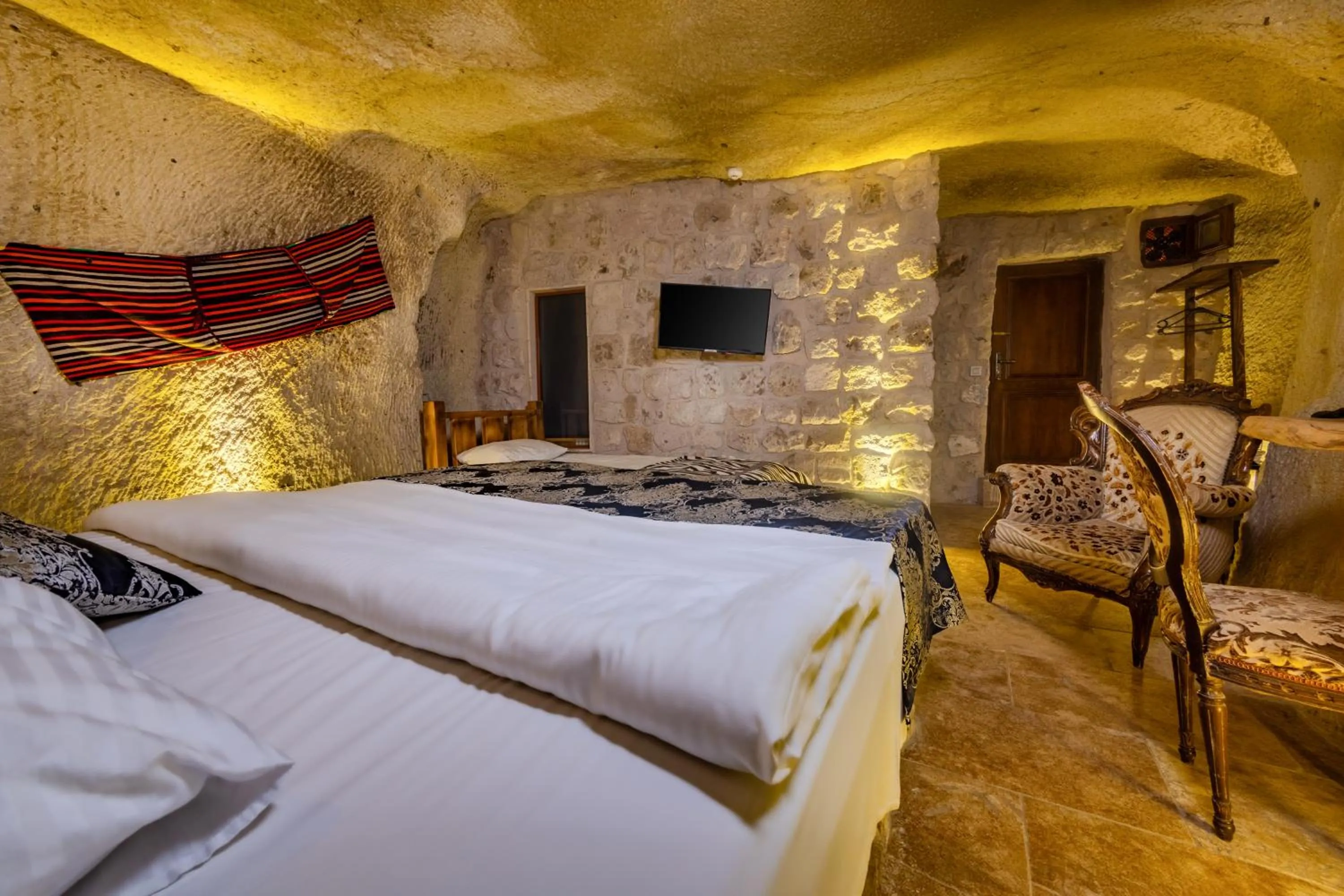 Bed in Lubberona Cave Cappadocia