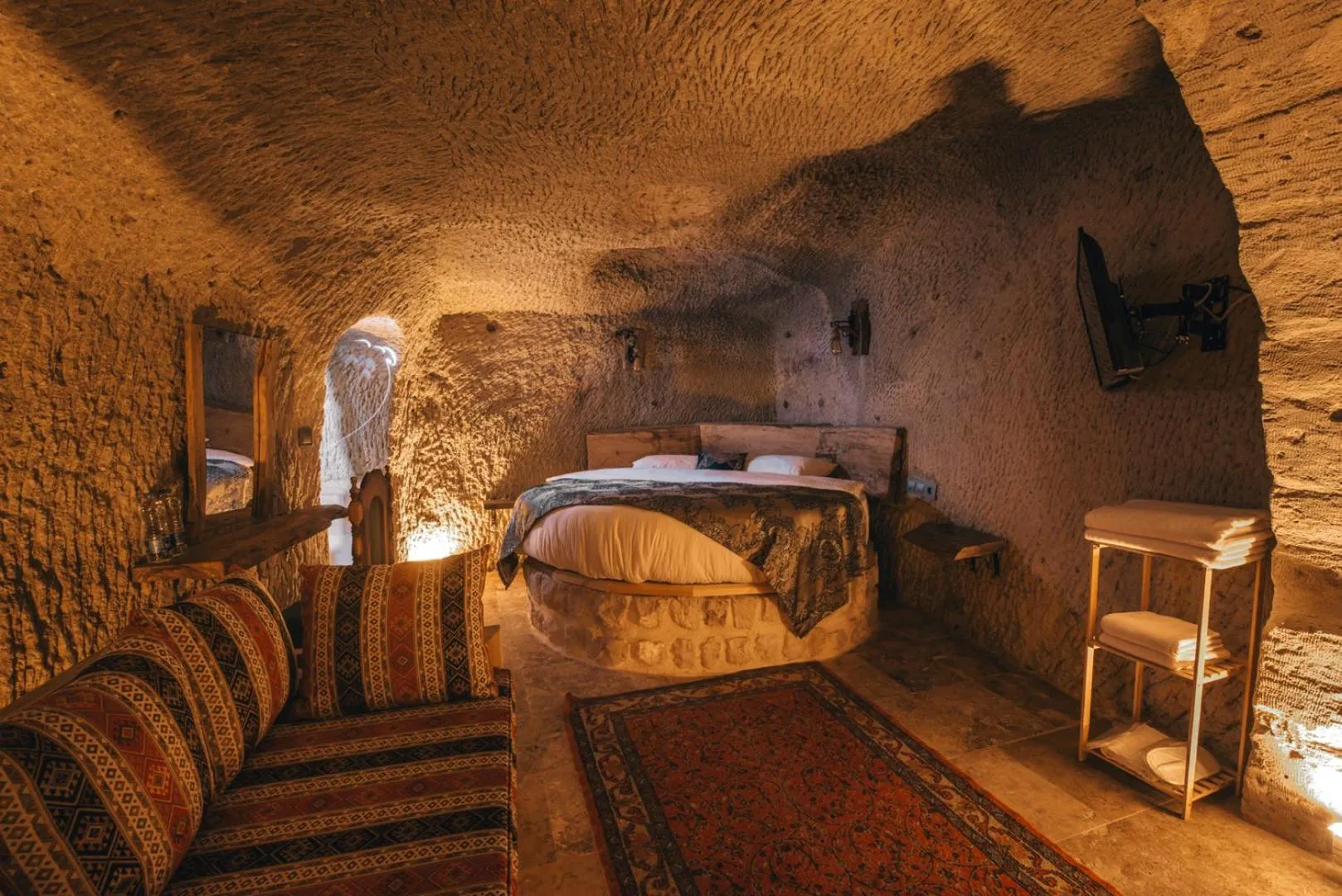 Bed in Lubberona Cave Cappadocia