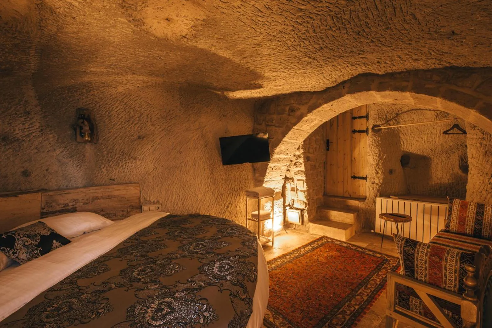 Bed in Lubberona Cave Cappadocia