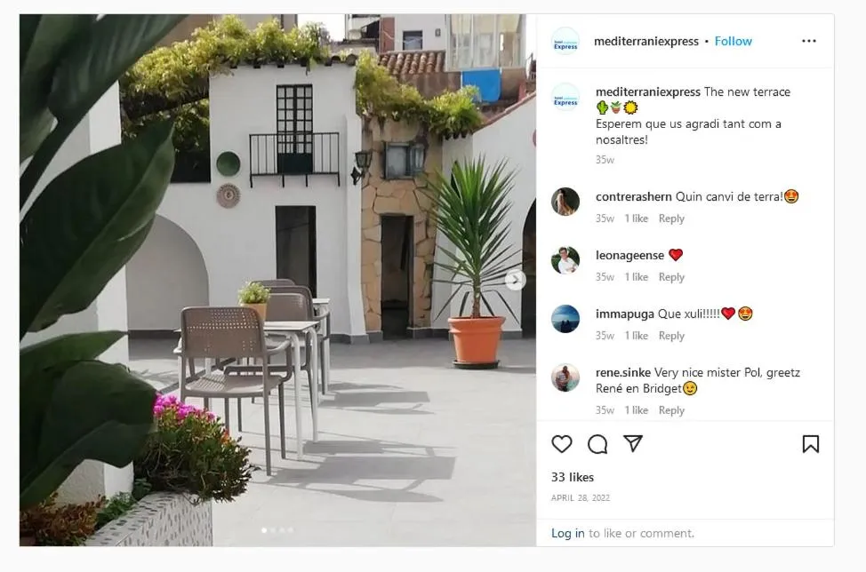 Patio in Hotel Mediterrani Express