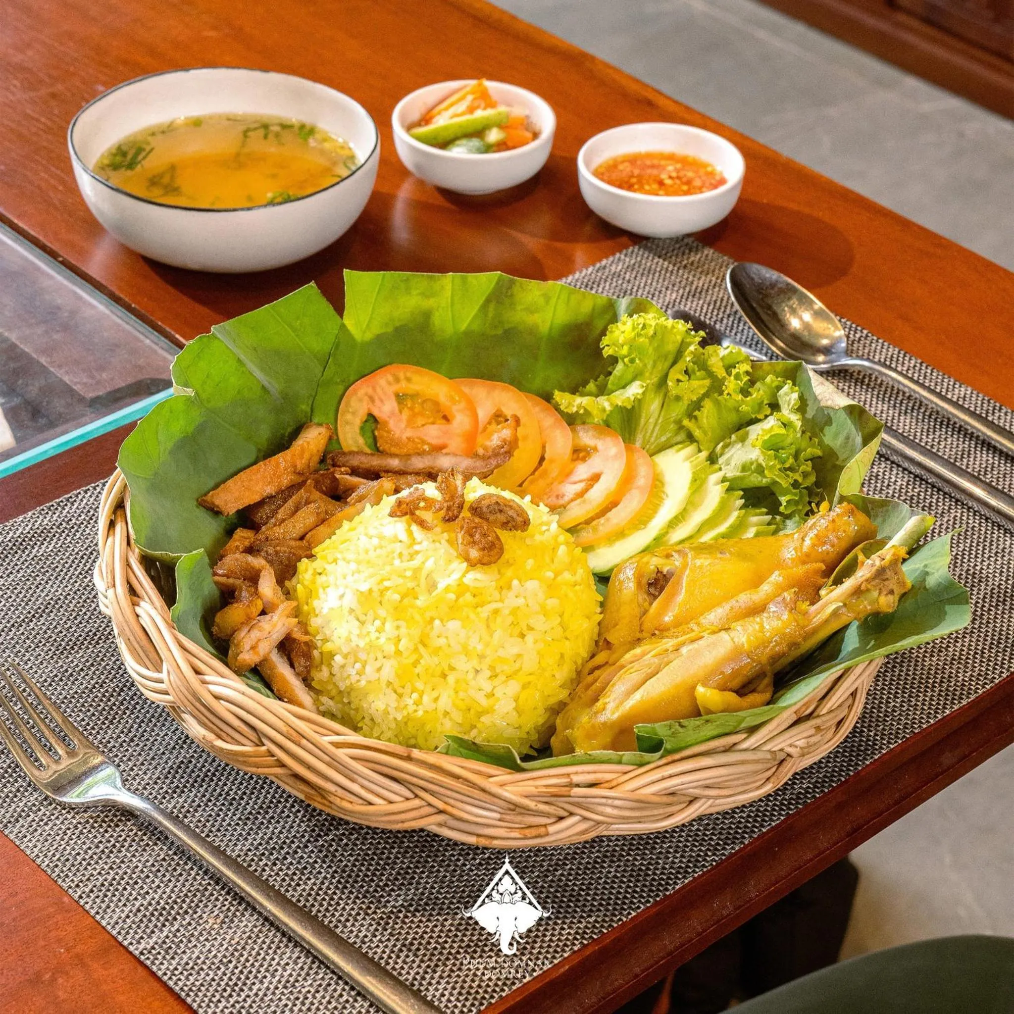 Asian breakfast in Phum Domnak Domrey Resort