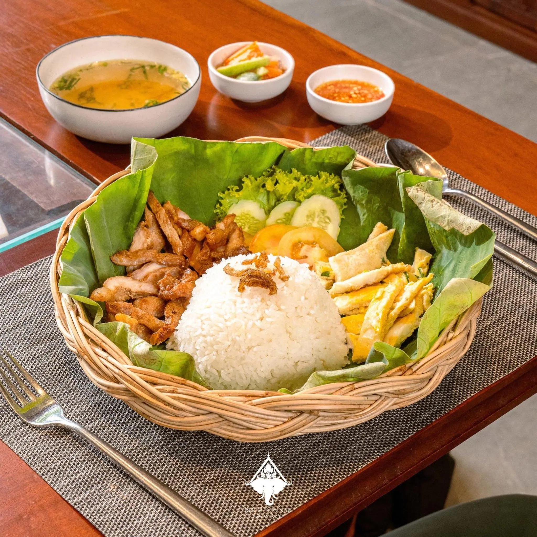 Asian breakfast in Phum Domnak Domrey Resort