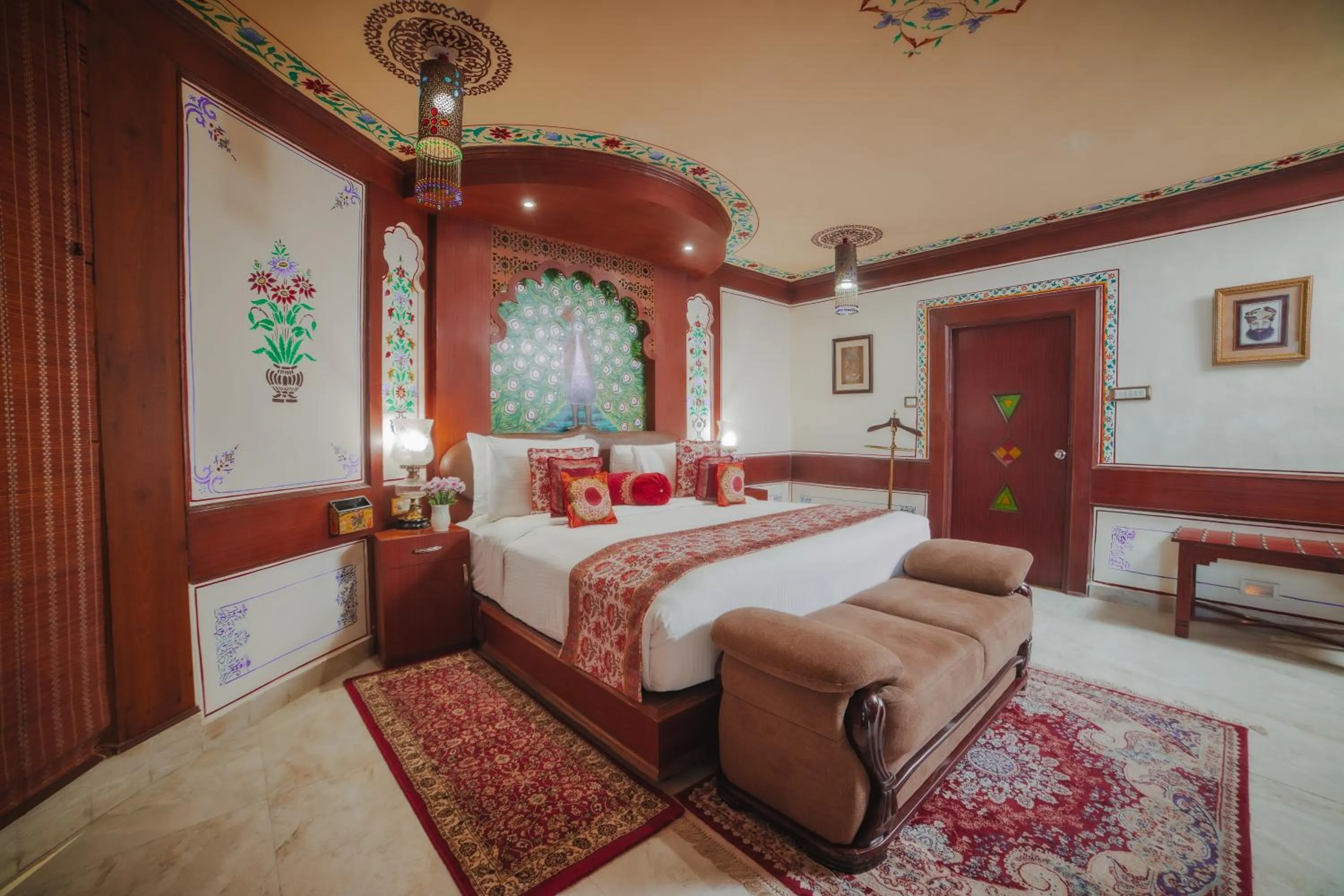 Bed in Chokhi Dhani The Ethnic 5-Star Deluxe Resort