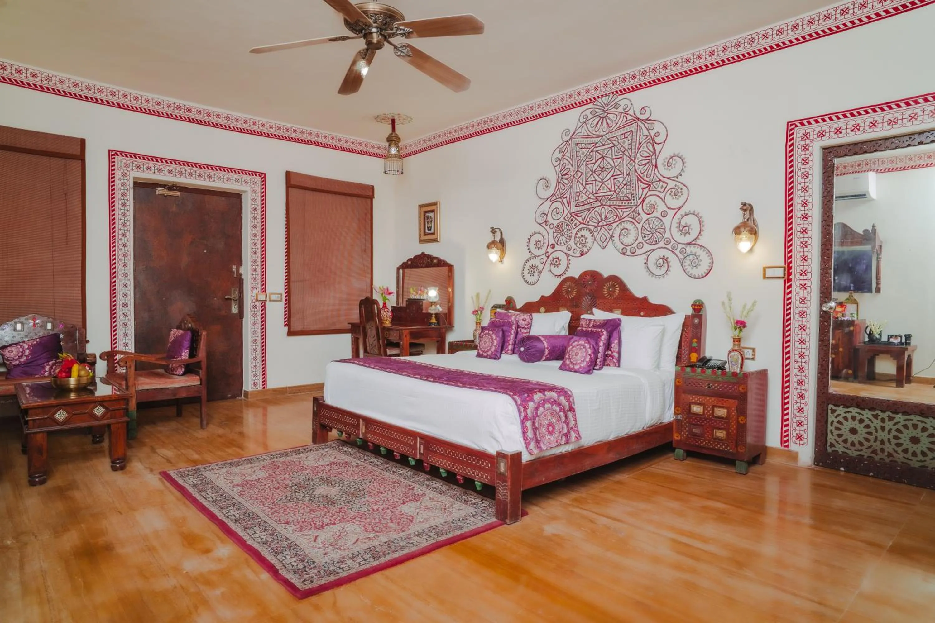 Bed in Chokhi Dhani The Ethnic 5-Star Deluxe Resort