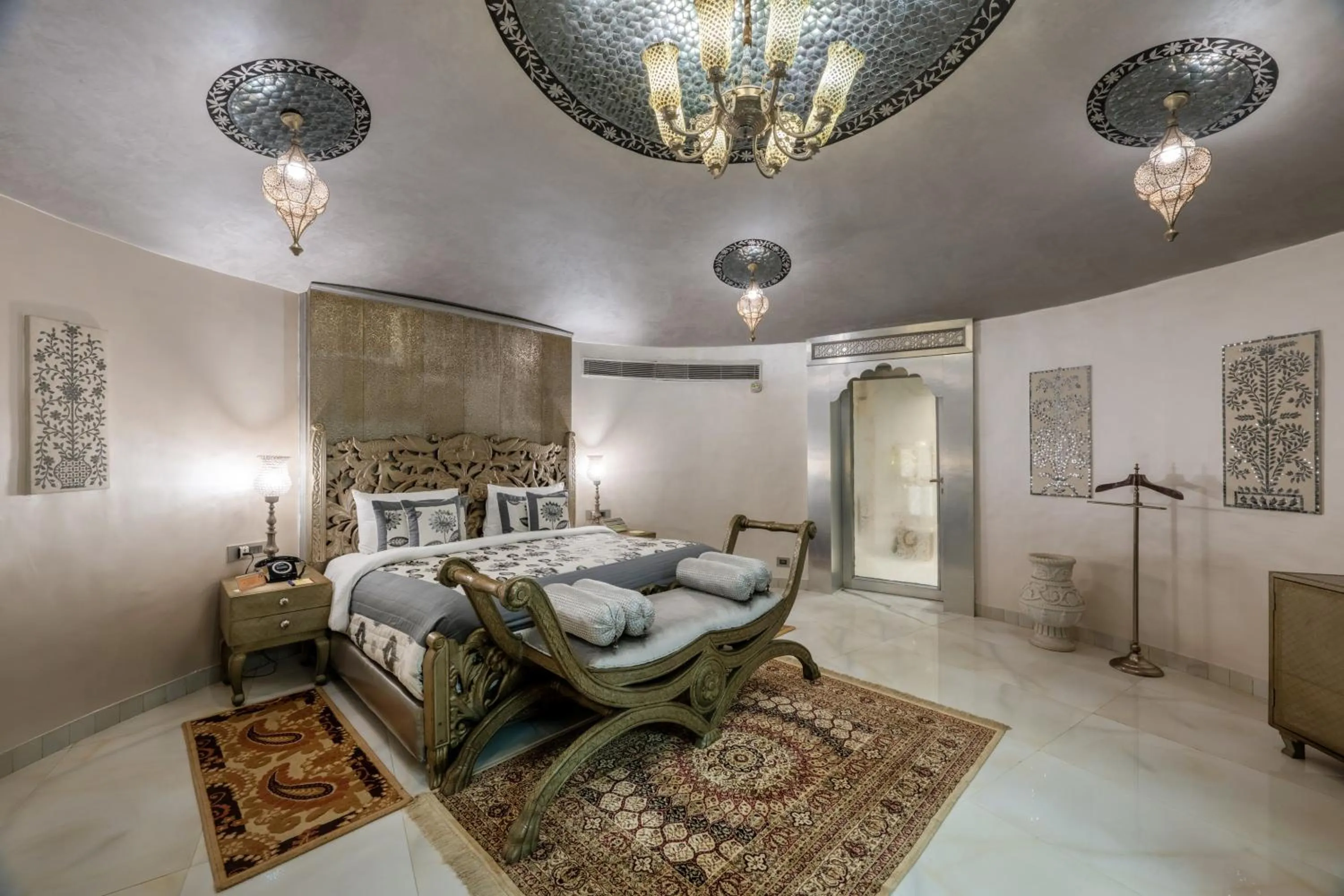 Seating area, Bed in Chokhi Dhani The Ethnic 5-Star Deluxe Resort