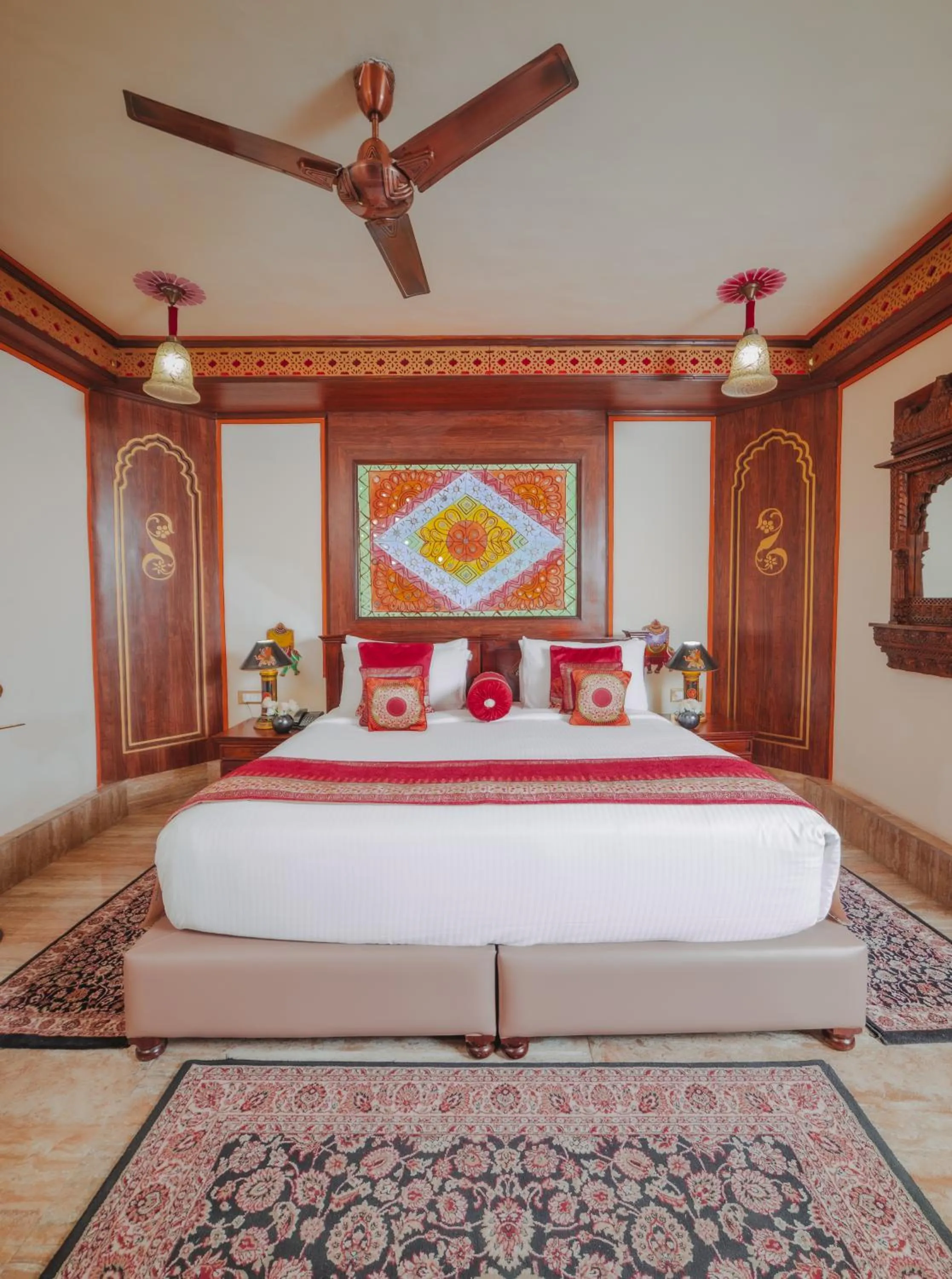 Bed in Chokhi Dhani The Ethnic 5-Star Deluxe Resort