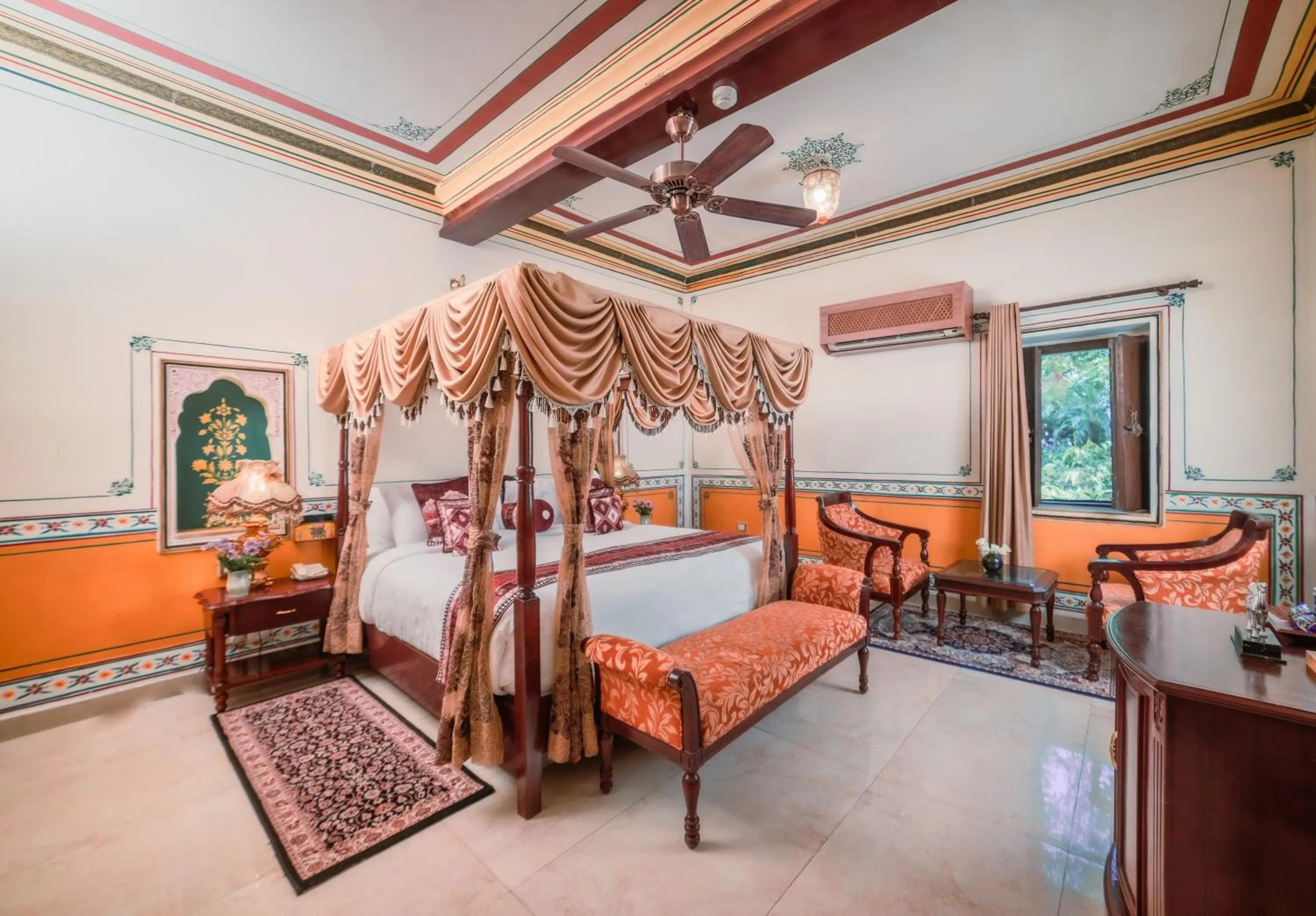 Bed in Chokhi Dhani The Ethnic 5-Star Deluxe Resort