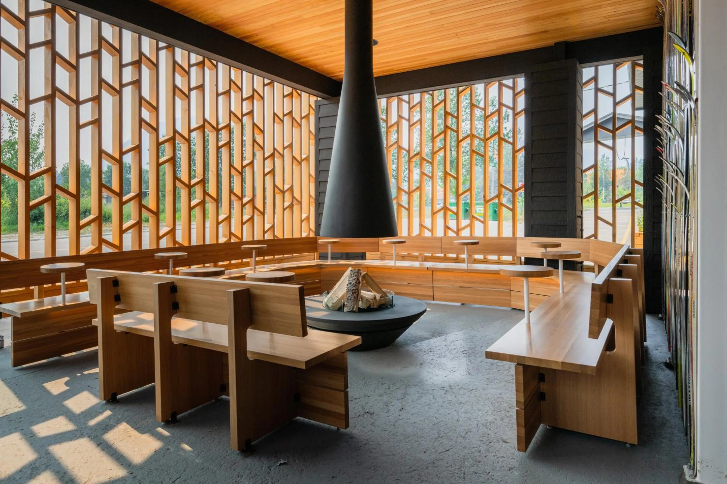 fireplace in VRGE Revelstoke