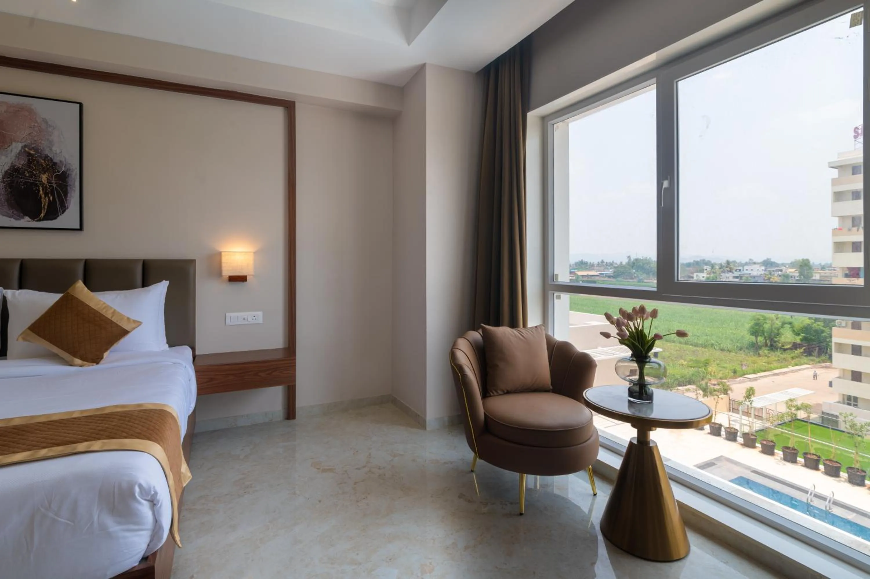 View (from property/room), Bed in VITS Satyajeet Karad