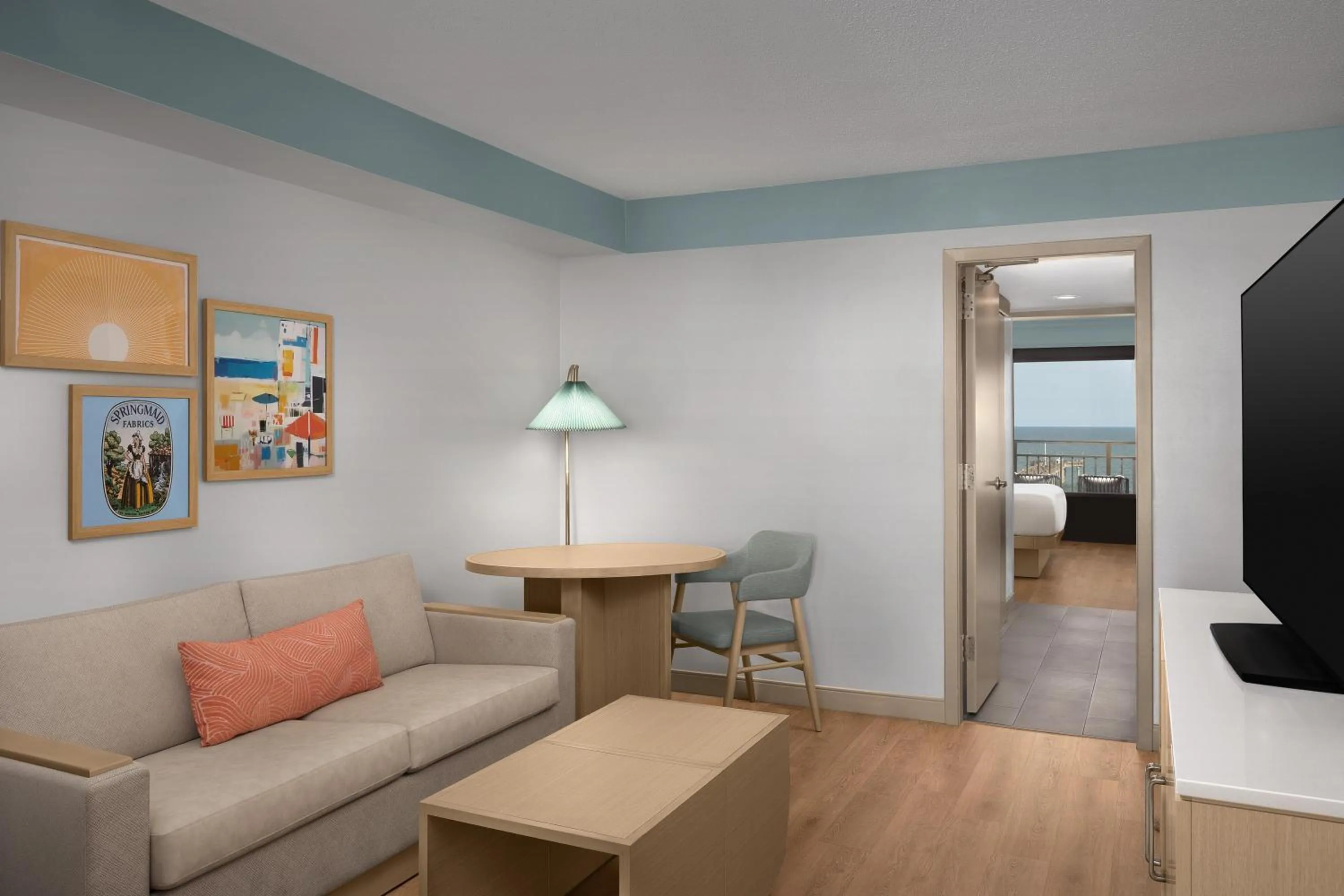 Living room in The Ellie Beach Resort Myrtle Beach, Tapestry By Hilton