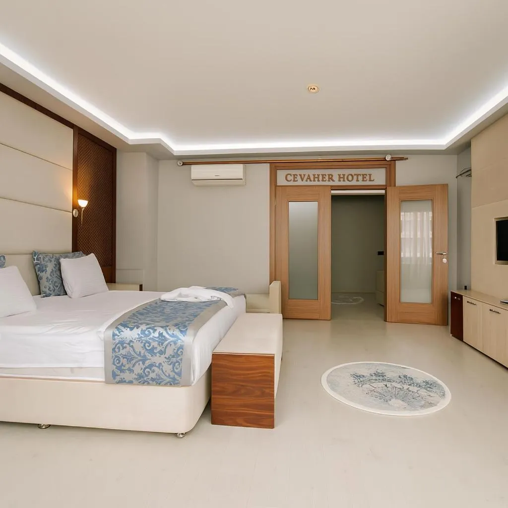 Photo of the whole room, Bed in Cevaher Hotel & Suıtes