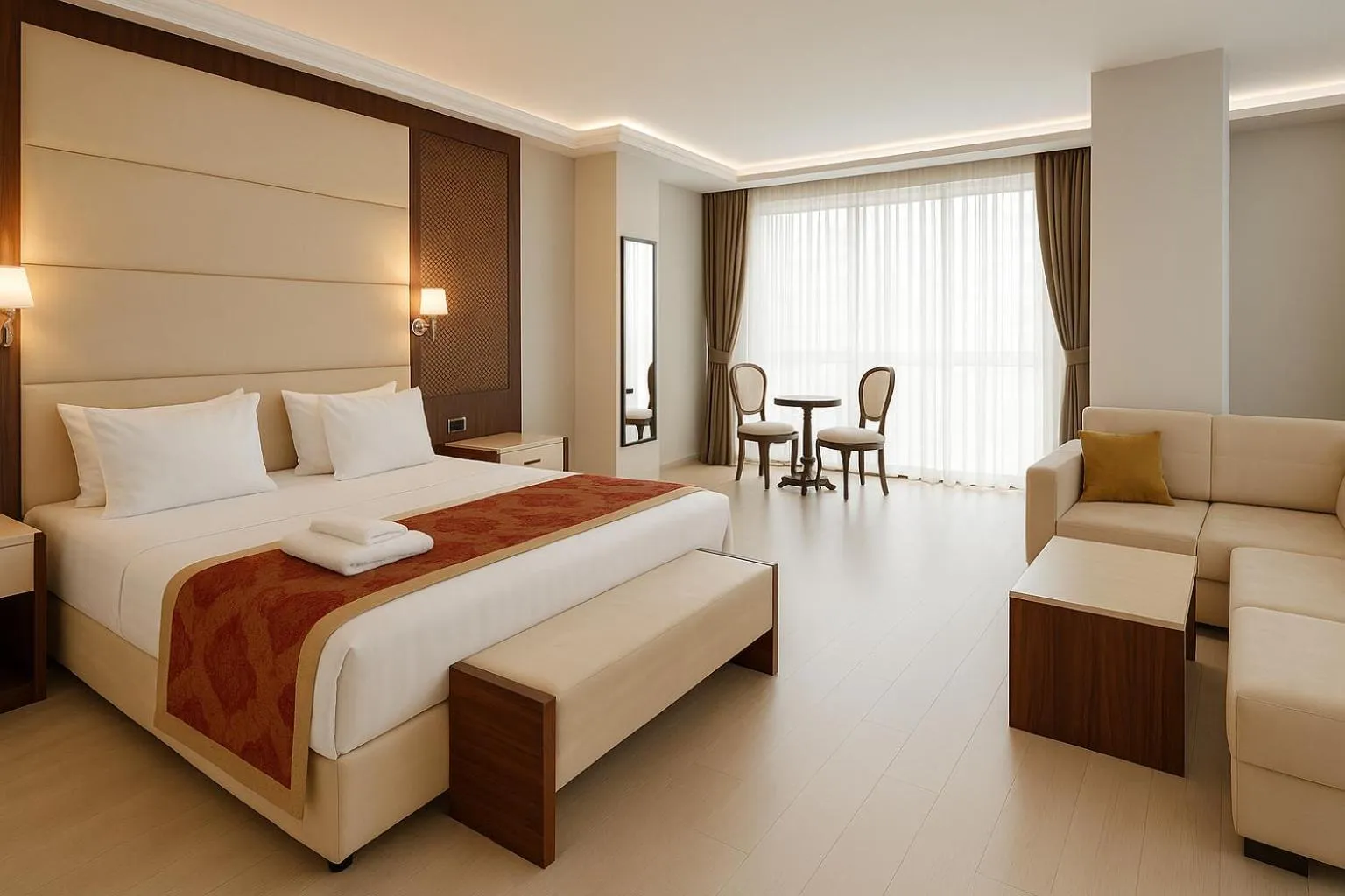 Bedroom, Bed in Cevaher Hotel & Suıtes