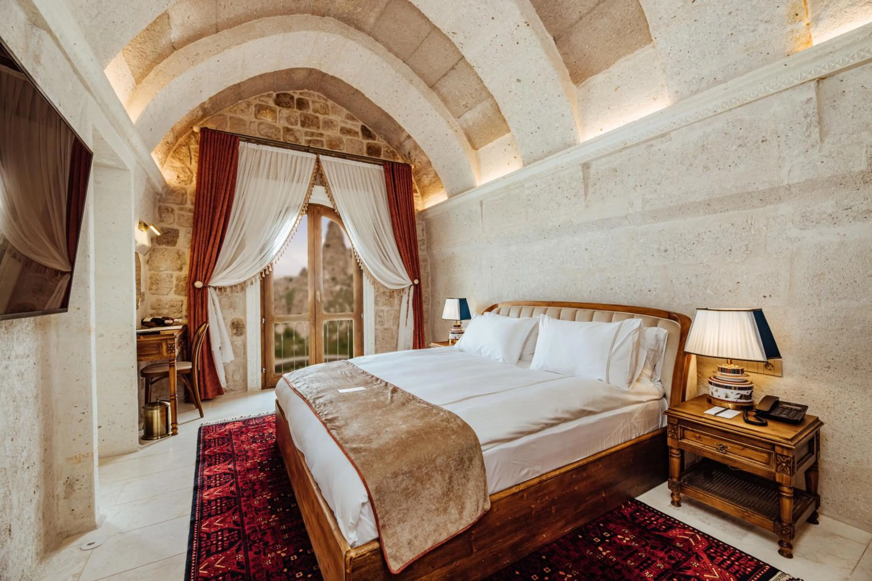 Bed in Via Regia Cappadocia Hotel