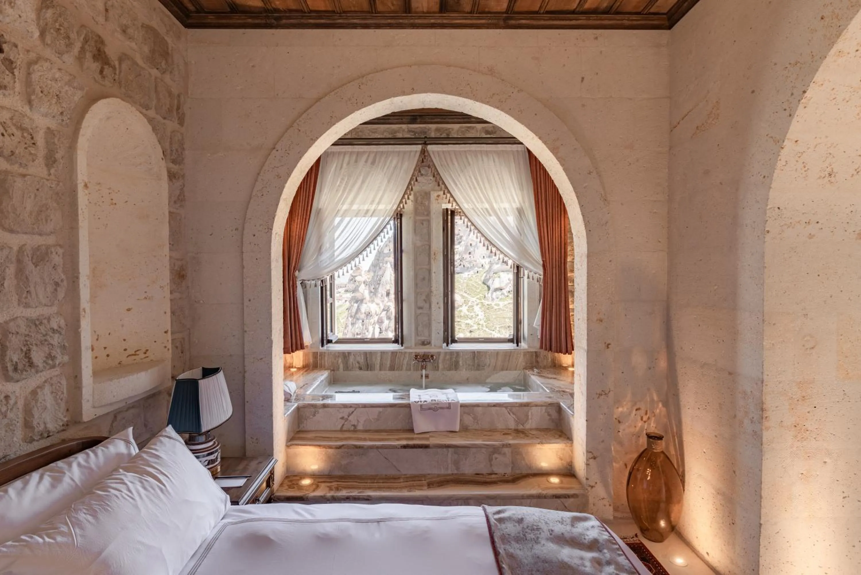 Bed in Via Regia Cappadocia Hotel