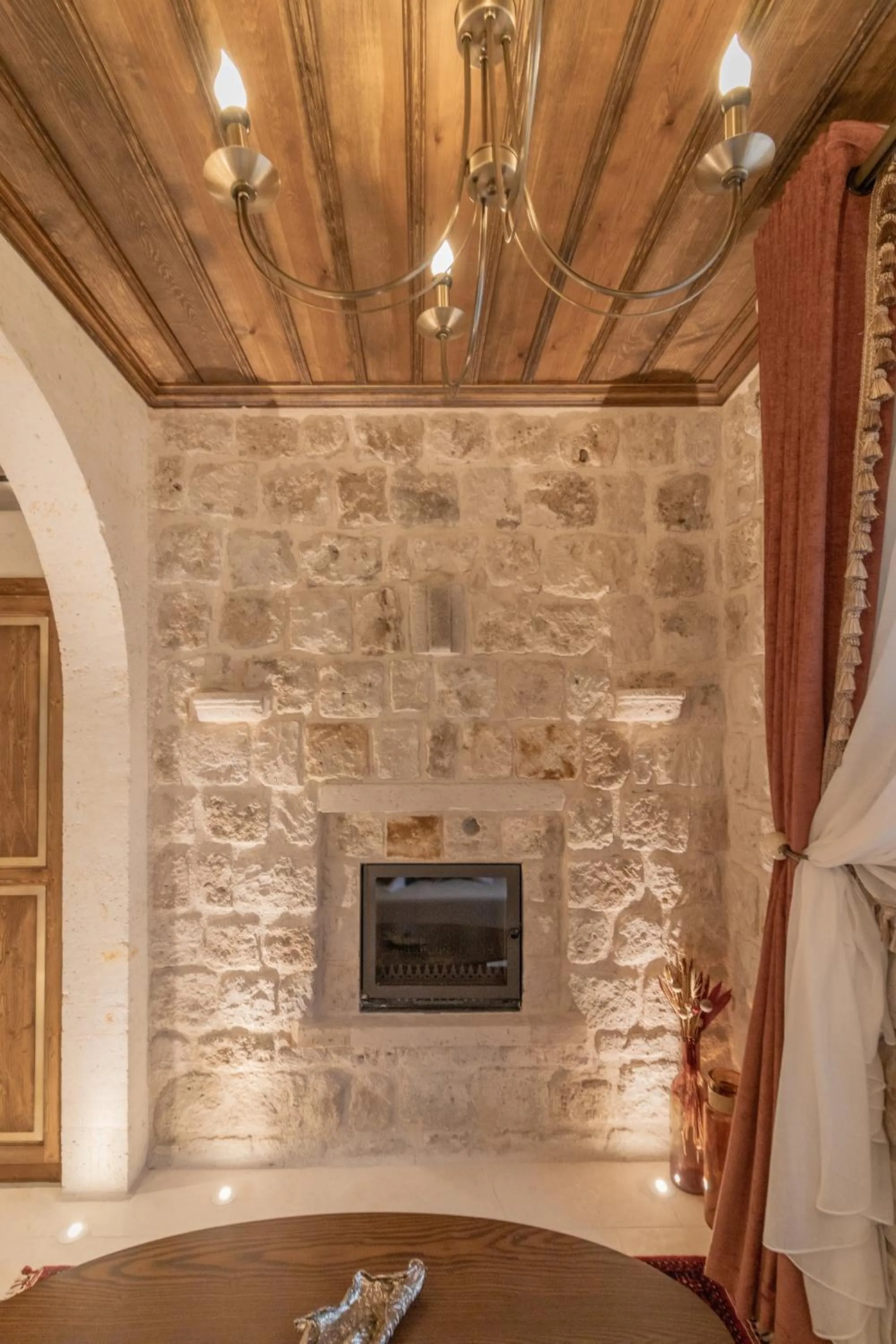 fireplace in Via Regia Cappadocia Hotel