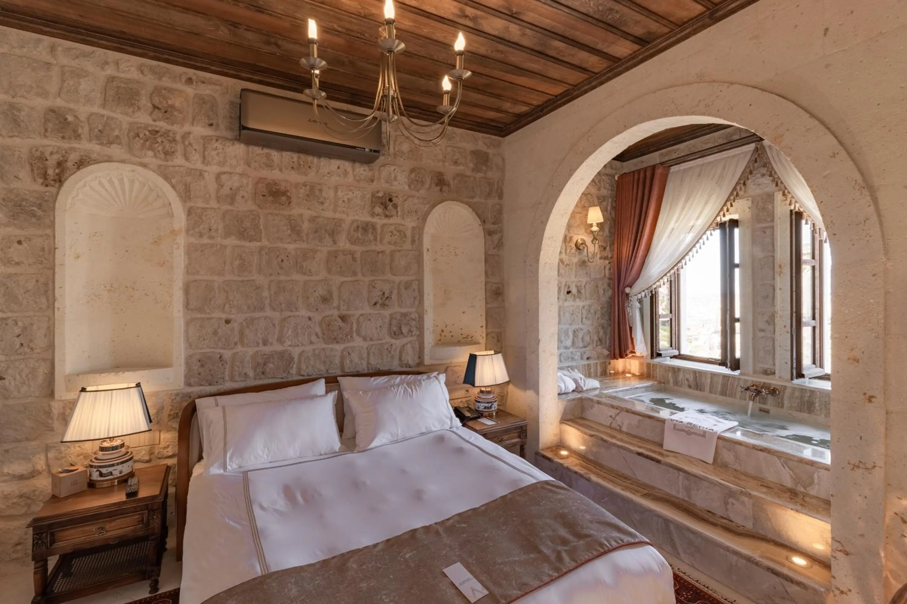 Bed in Via Regia Cappadocia Hotel
