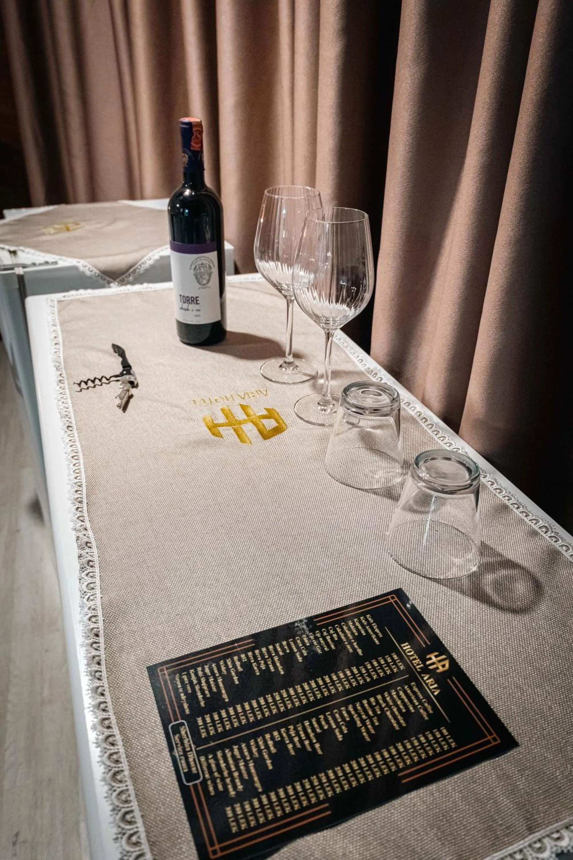 Food and drinks in Hotel Aria