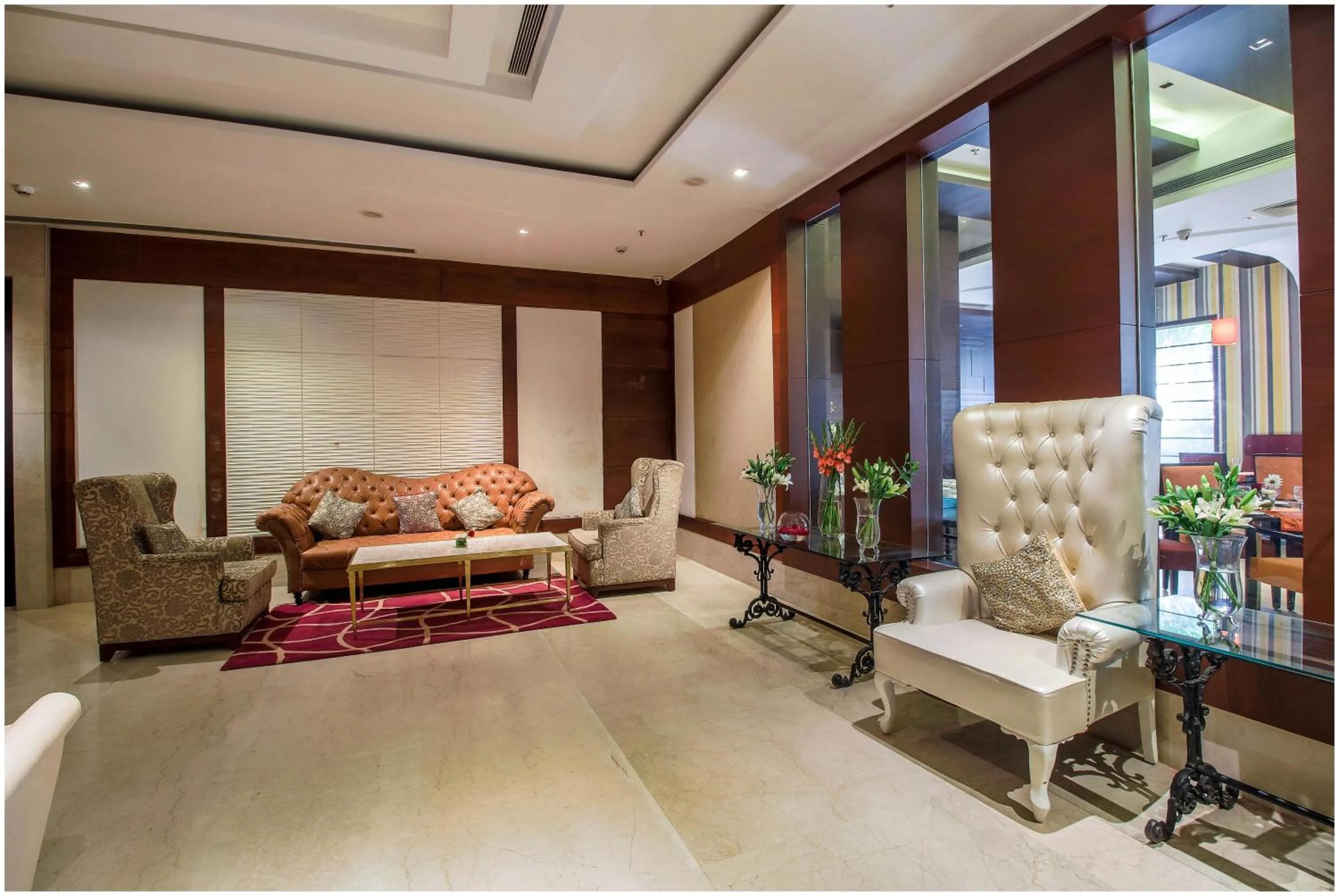 Seating area in The Nikunj Hotels