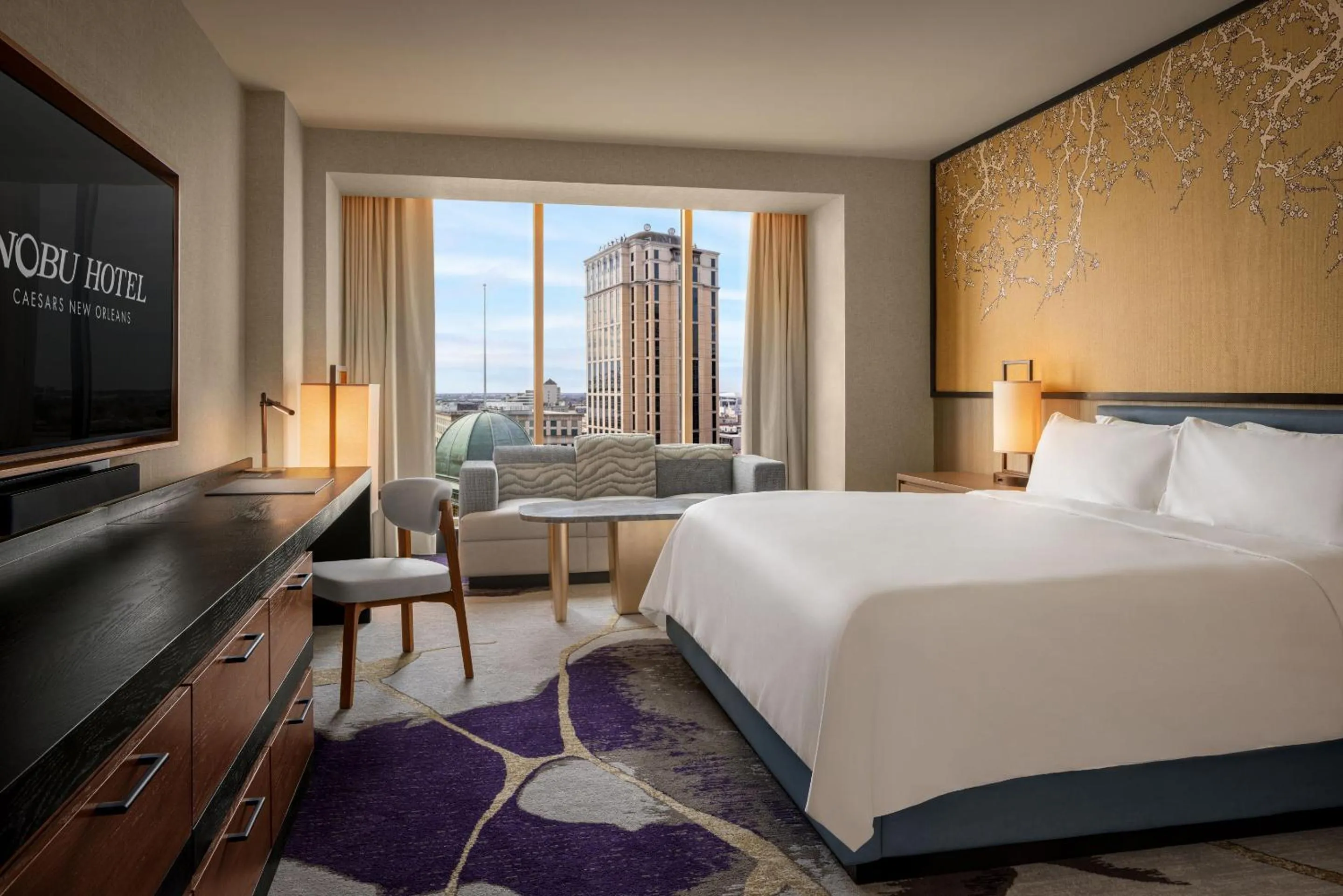 Bed in Nobu New Orleans, A Caesars Destination